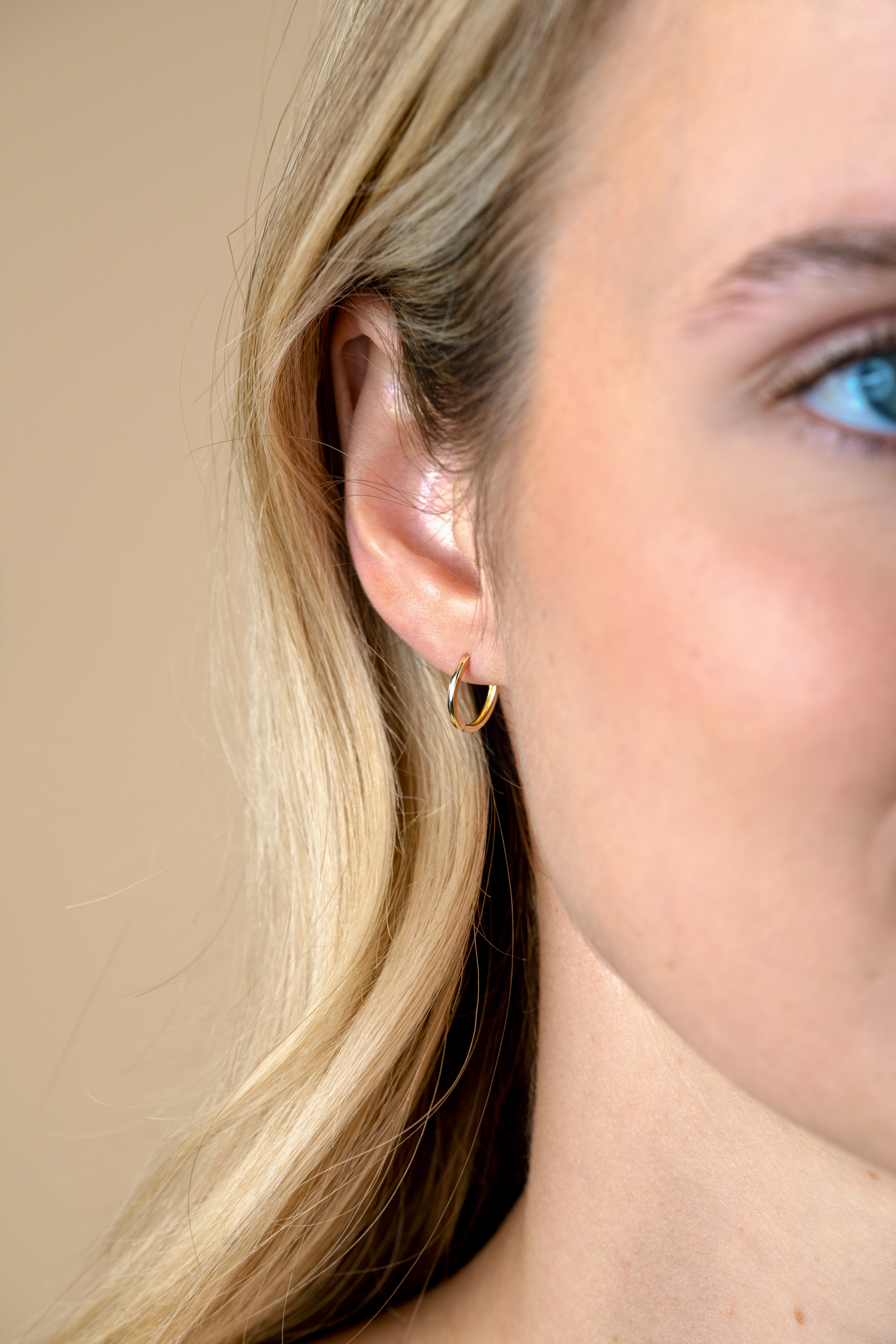 12mm ZINZI 14K Gold Hoop Earrings Small Round Tube 1,2mm width ZGO524