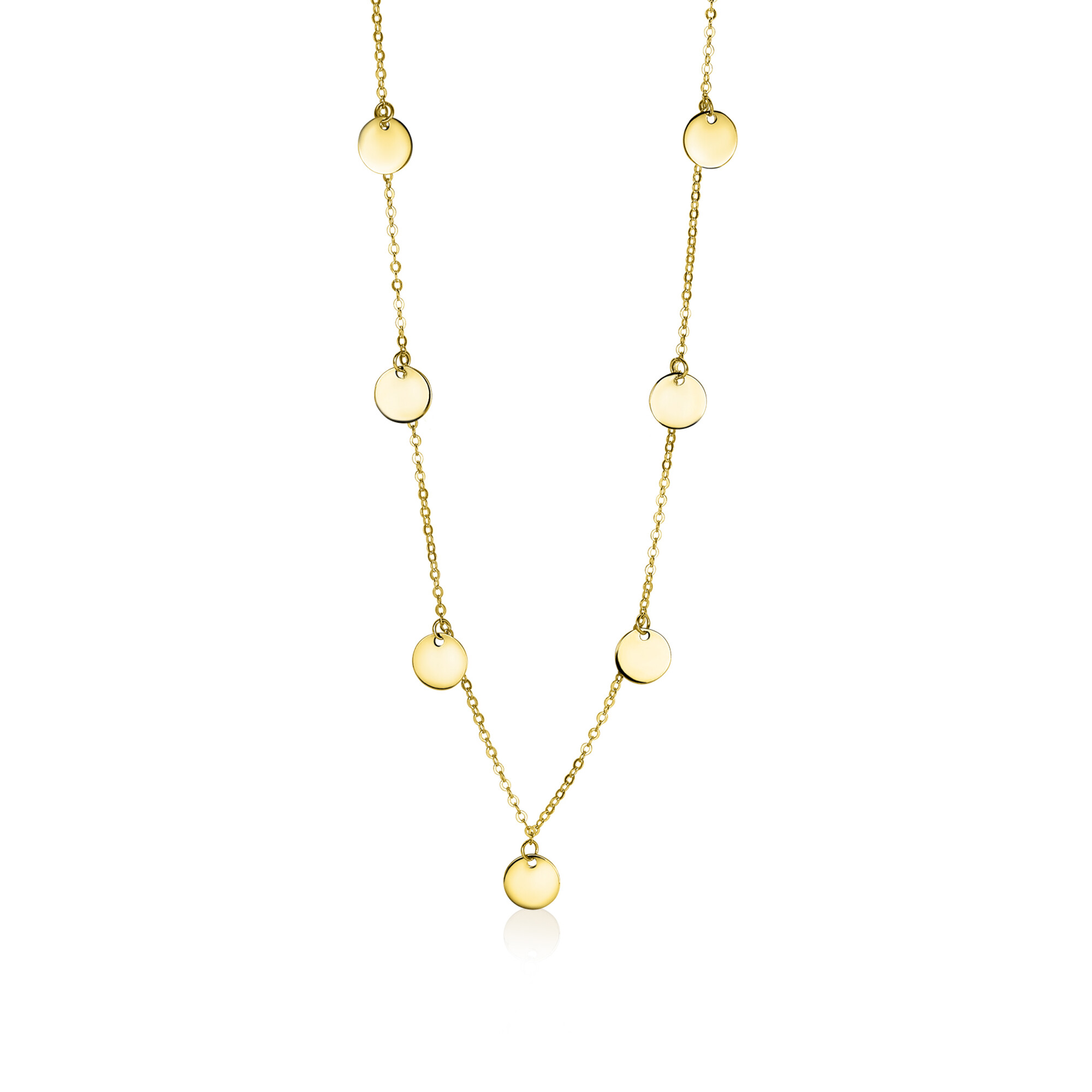 ZINZI 14K Gold Necklace Coins 45cm ZGC167