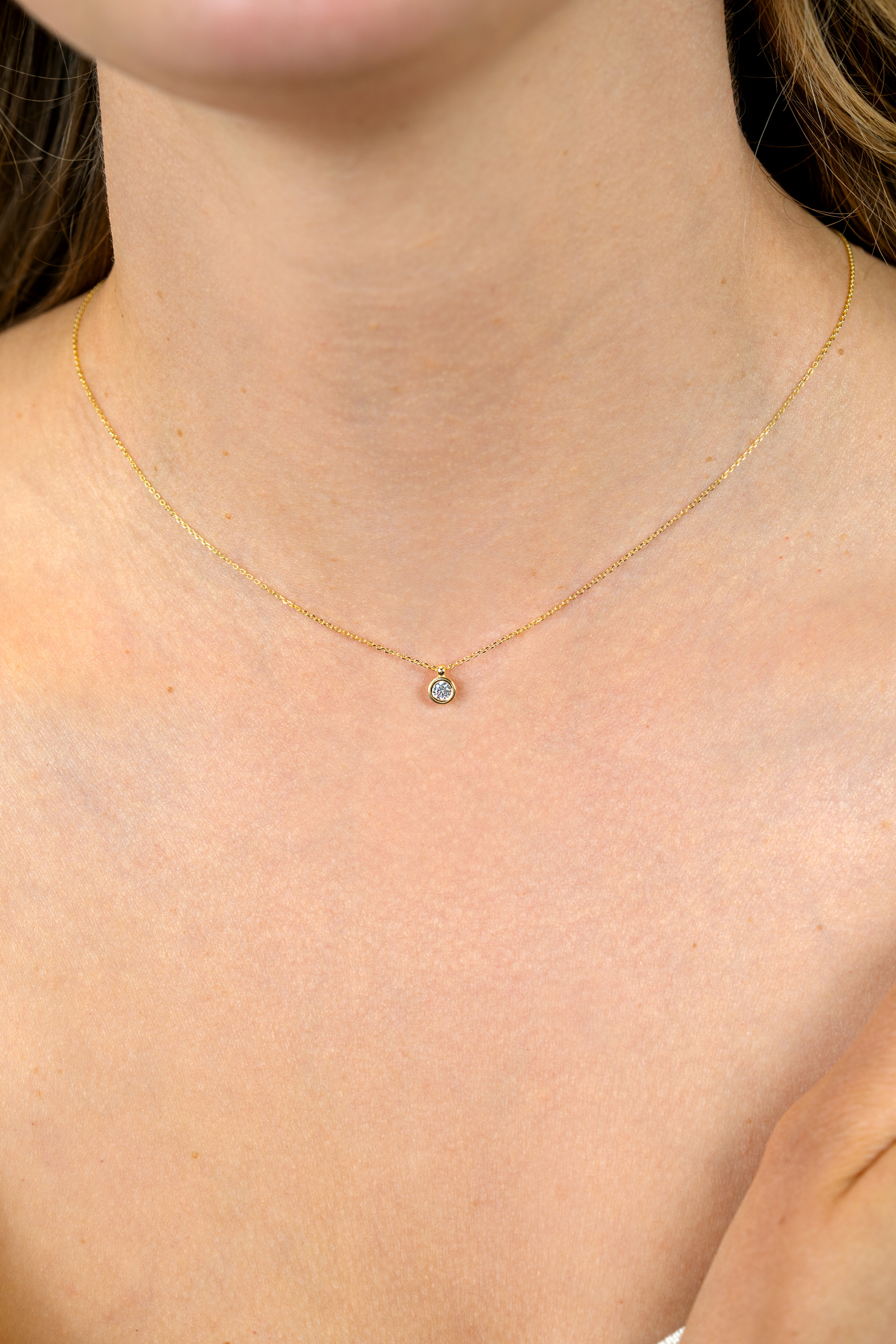 ZINZI GOLD collier met hanger zirc.gladde zetting