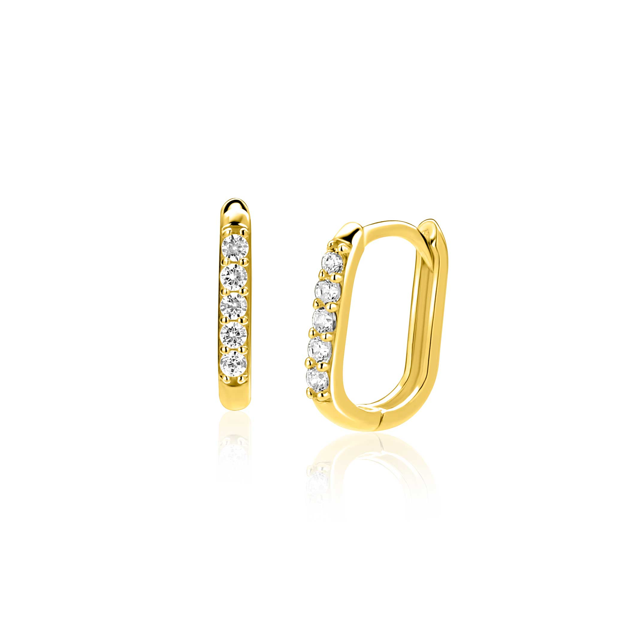 ZINZI GOLD klapcreolen rechthoek zirc.12.5x2mm