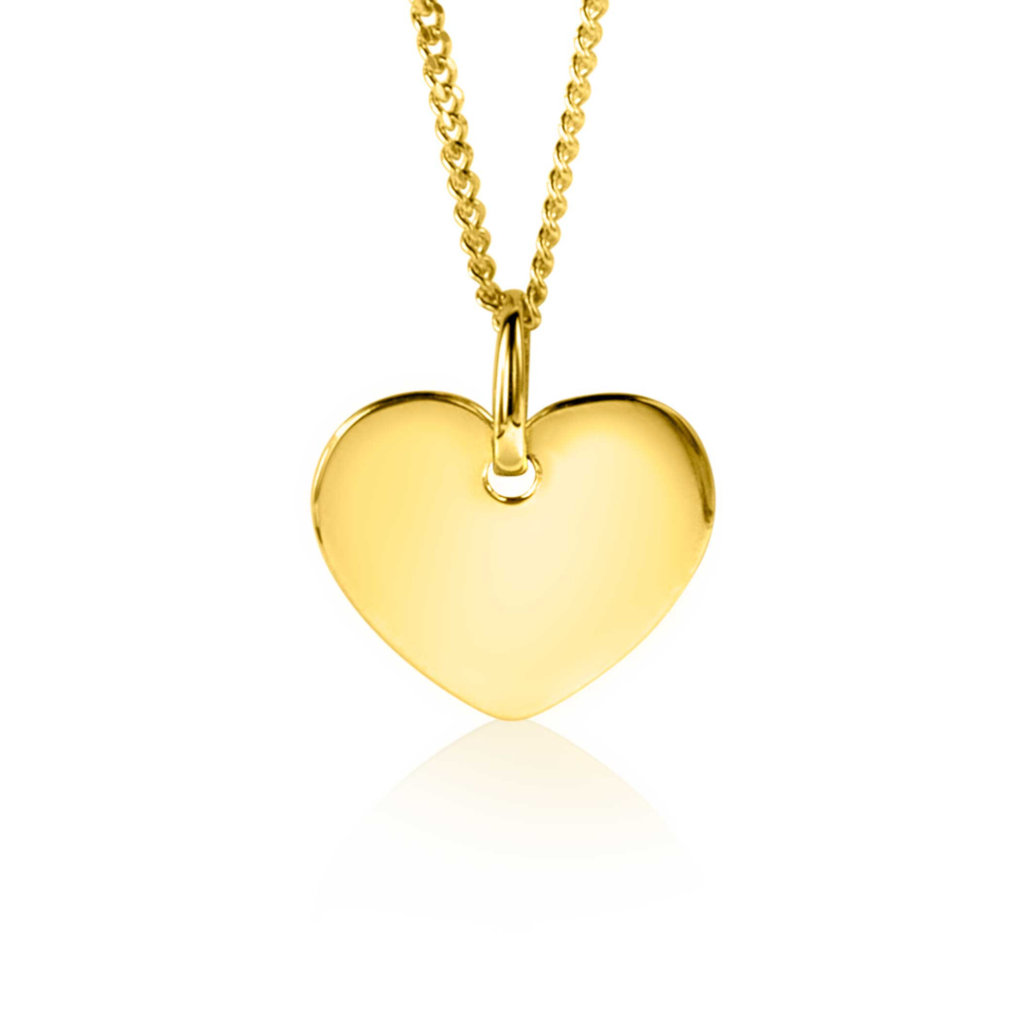 12mm ZINZI 14K Gold Pendant Trendy Shiny Heart ZGH396-12 (excl. necklace)