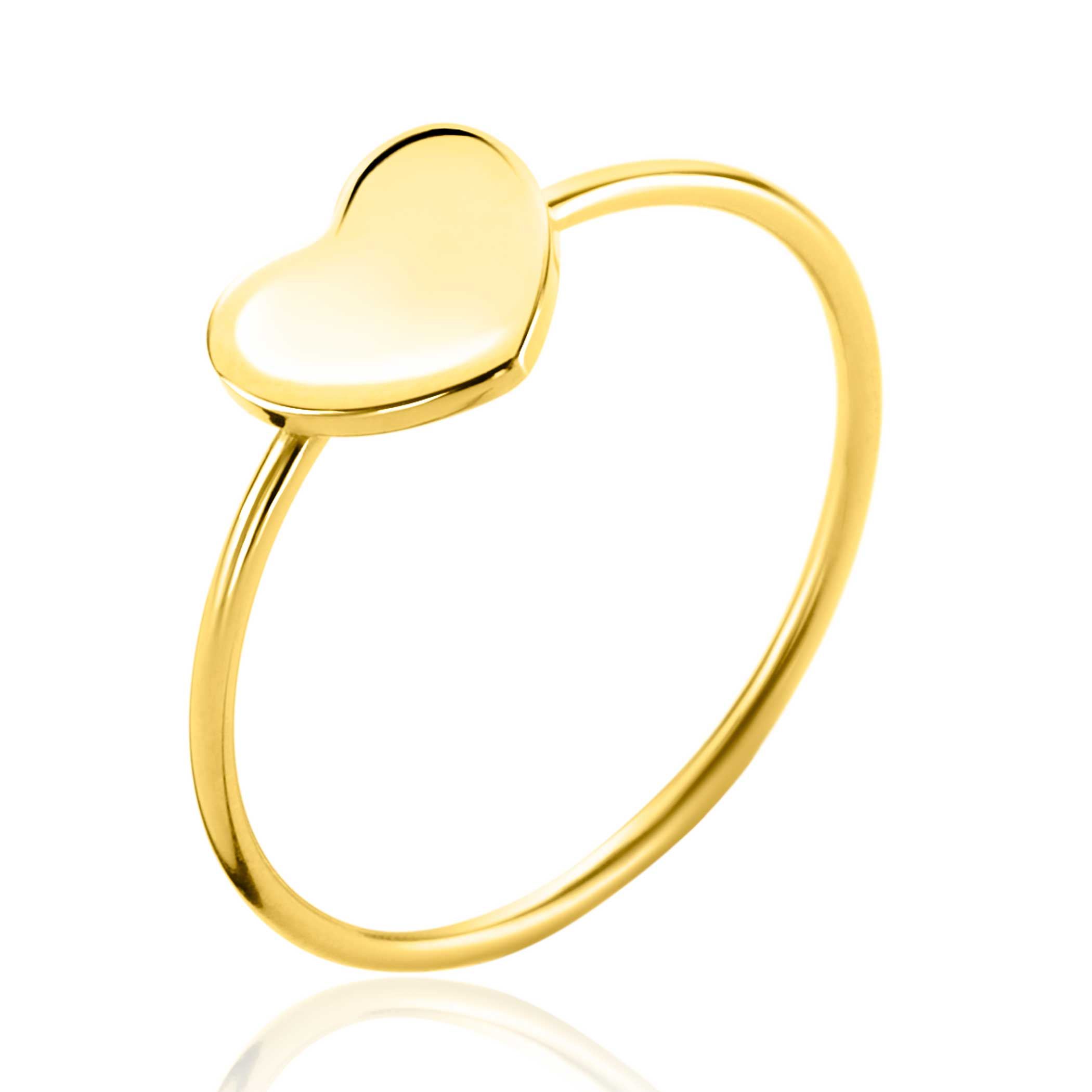 ZINZI Gold 14 karat gold ring with glossy heart ZGR486

