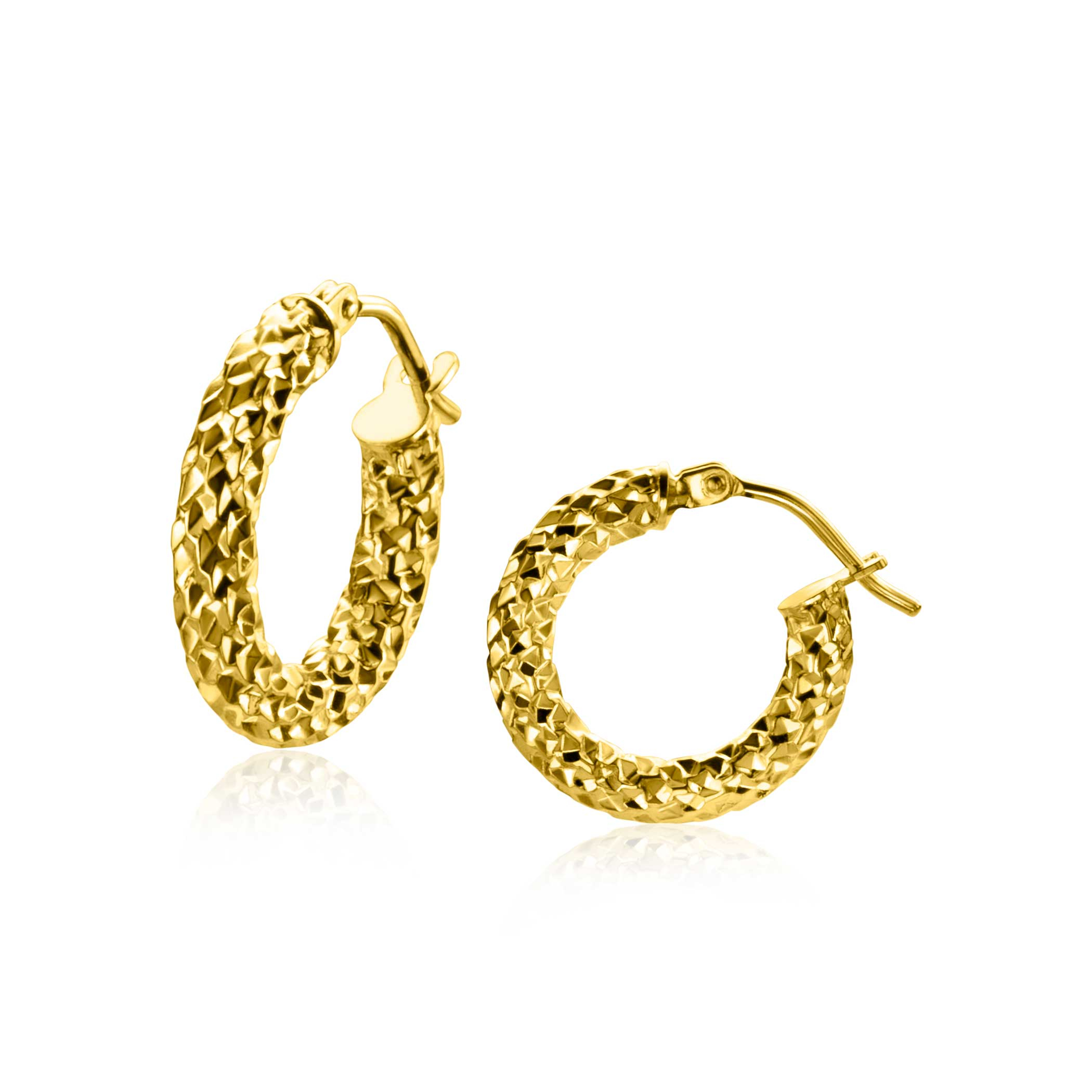 16mm ZINZI 14K Gold Hoop Earrings 3mm width ZGO327