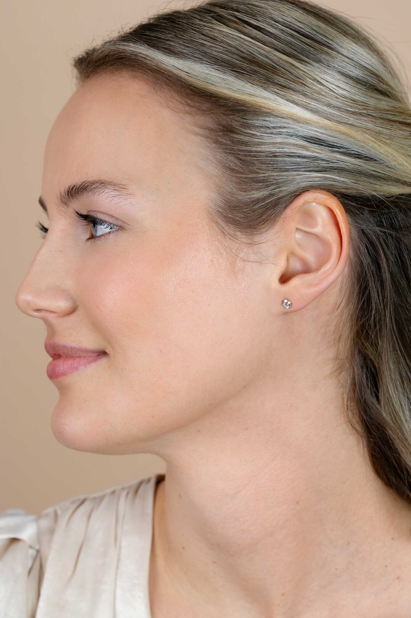 ZINZI GOLD oorknopjes zirconia 6poot chaton 4.5mm