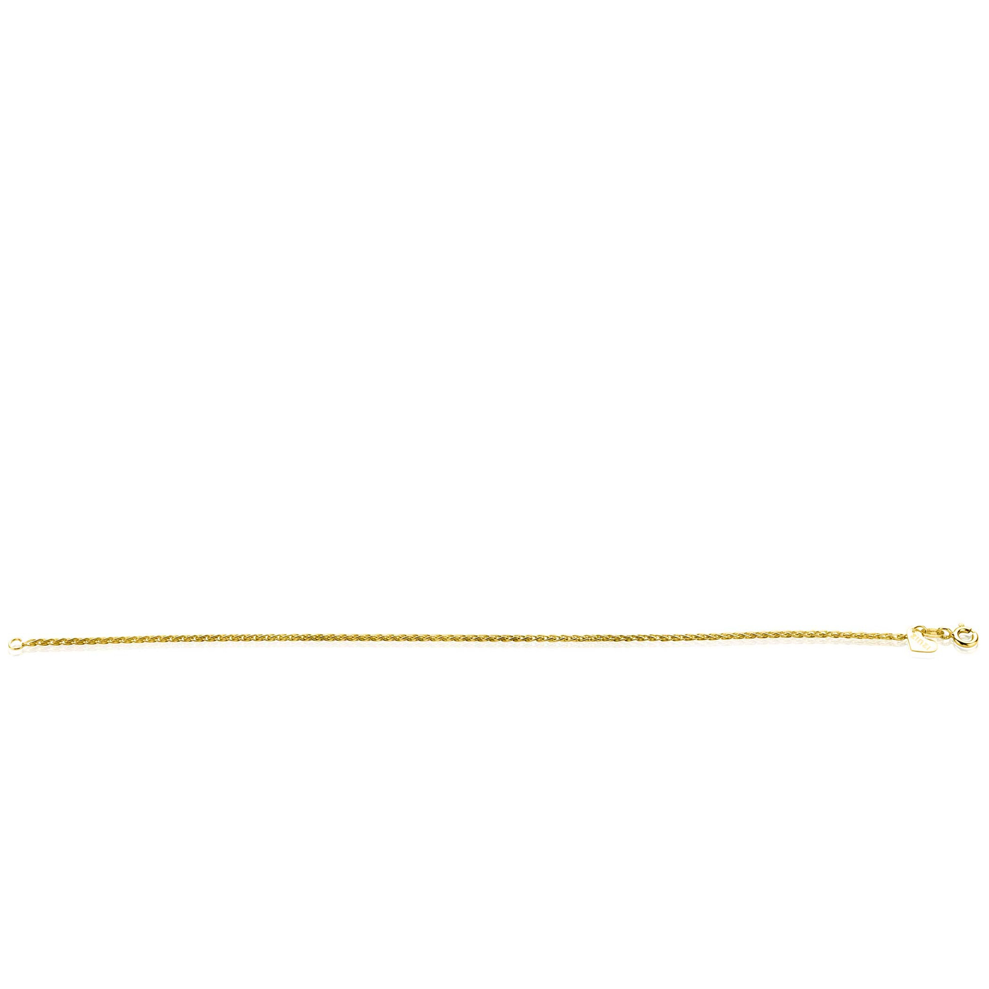 ZINZI 14K Gold Wheat Chain Bracelet 1,5 mm width 18,5cm ZGA307