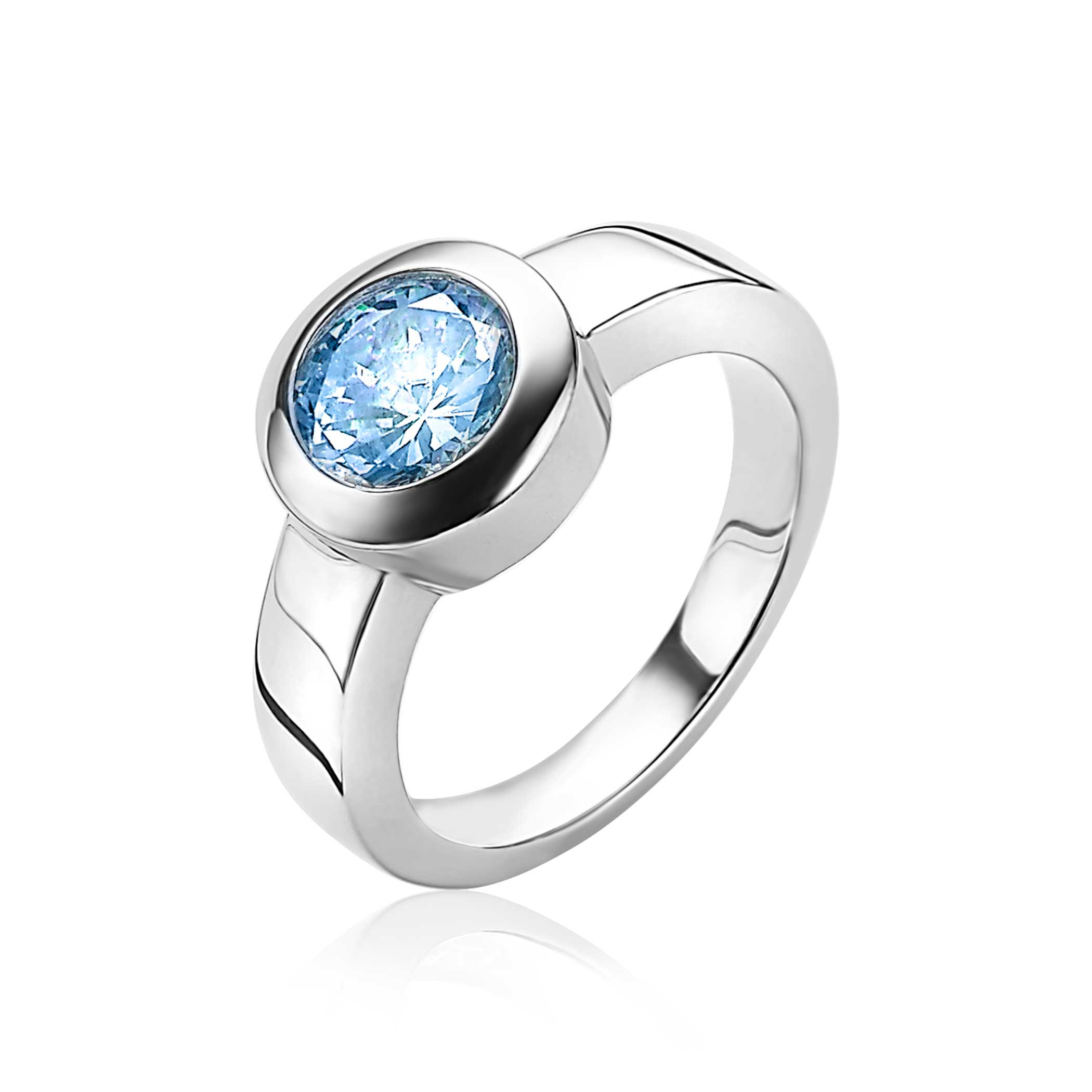 ZINZI Sterling Silver Exchangeable Ring Round ZIR1