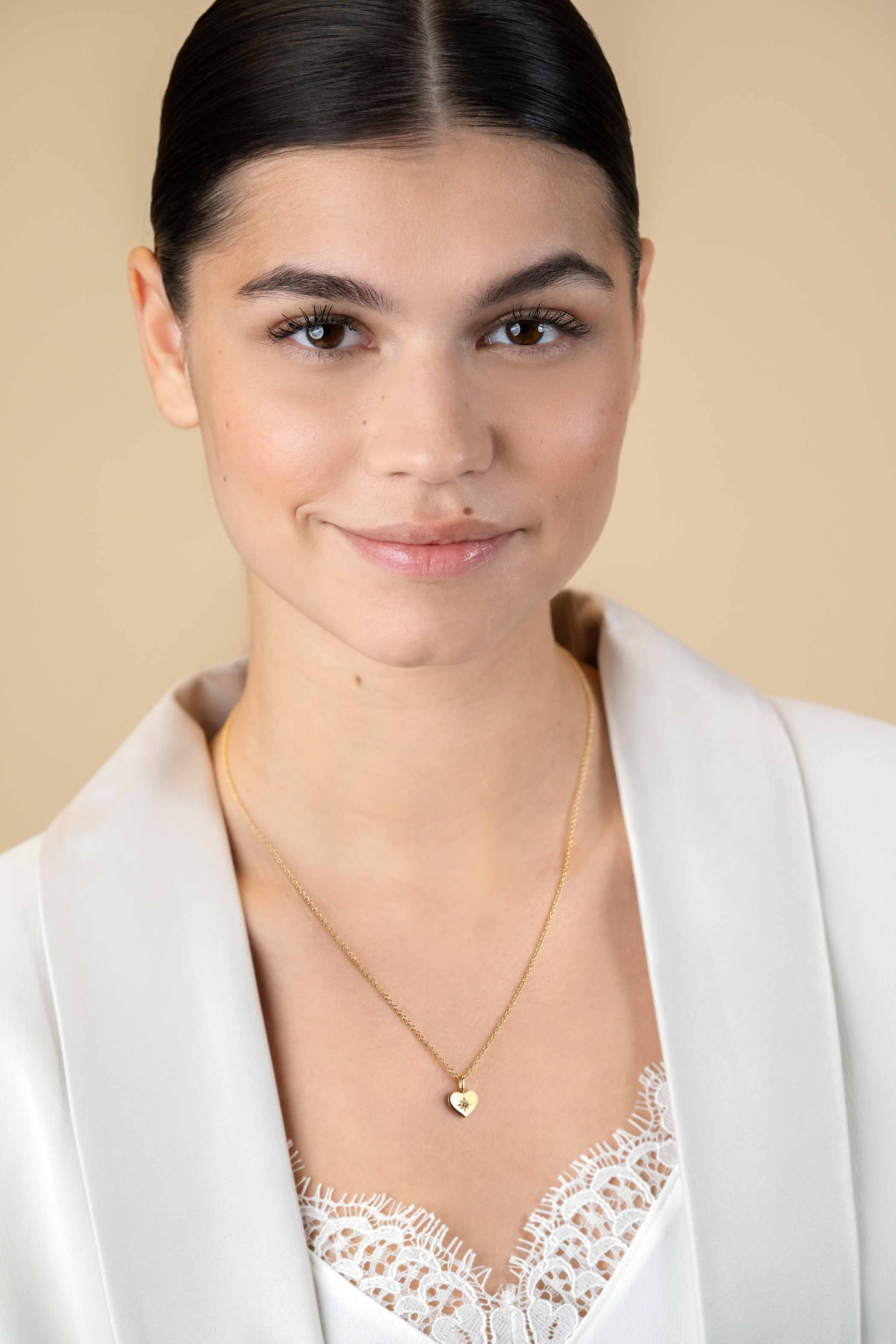 NOVEMBER Pendant 8mm Gold Plated Birthstone Yellow Citrine Zirconia (excl. necklace)