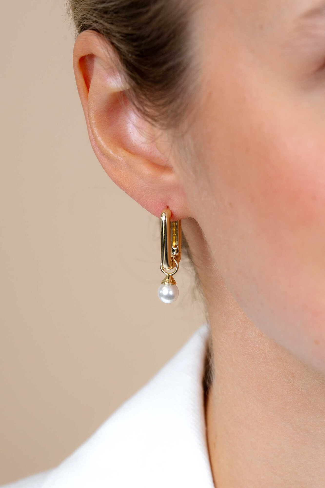 18mm ZINZI Gold Plated Sterling Silver Hoop Earrings Rectangular 18x3mm ZIO2222G