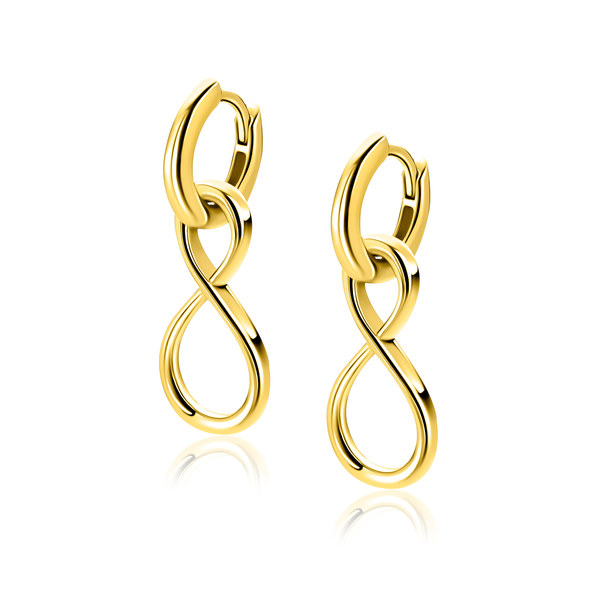 ZINZI zlv. oorbedels geel verguld infinity