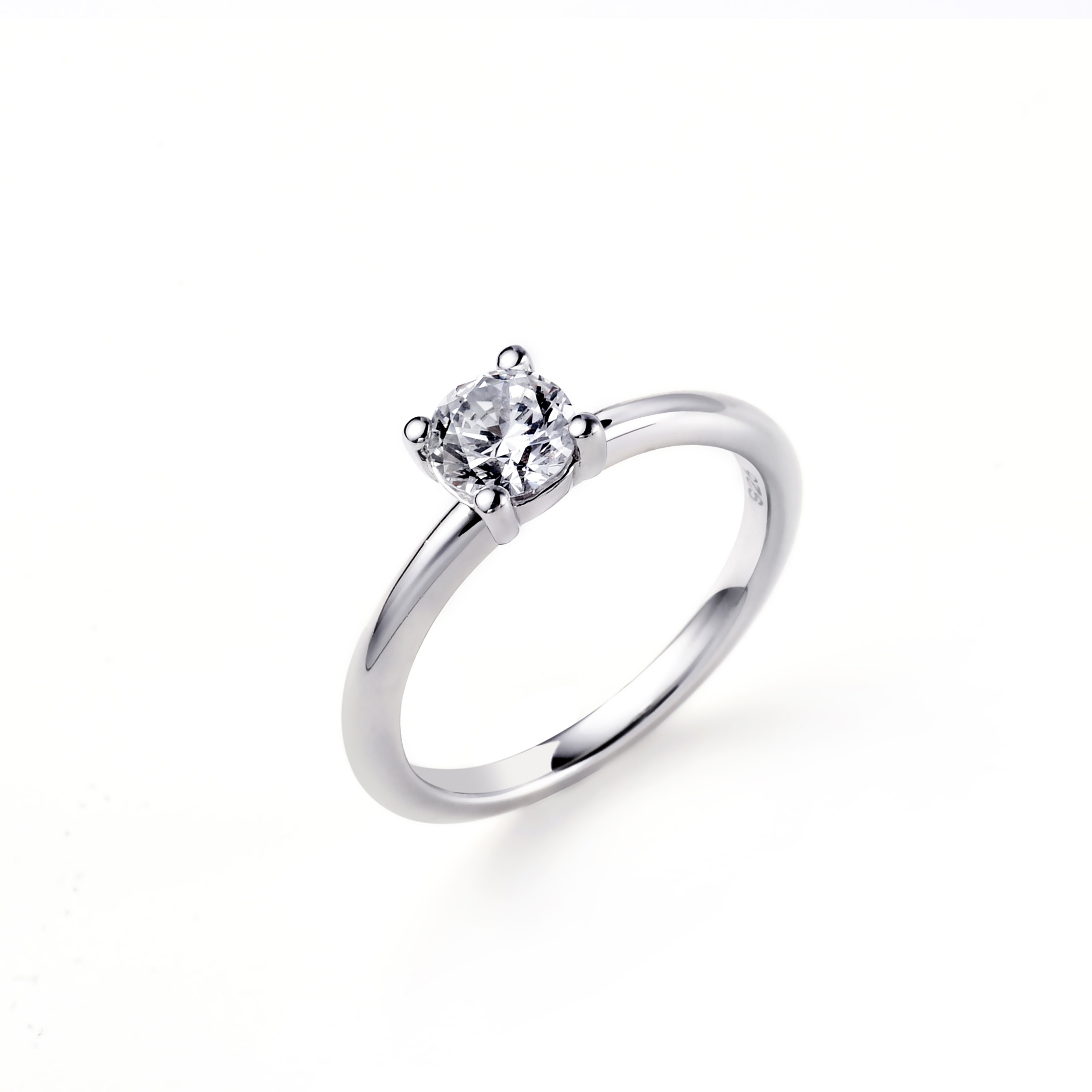 ZINZI Sterling Silver Stackable Ring Round White ZIR1300