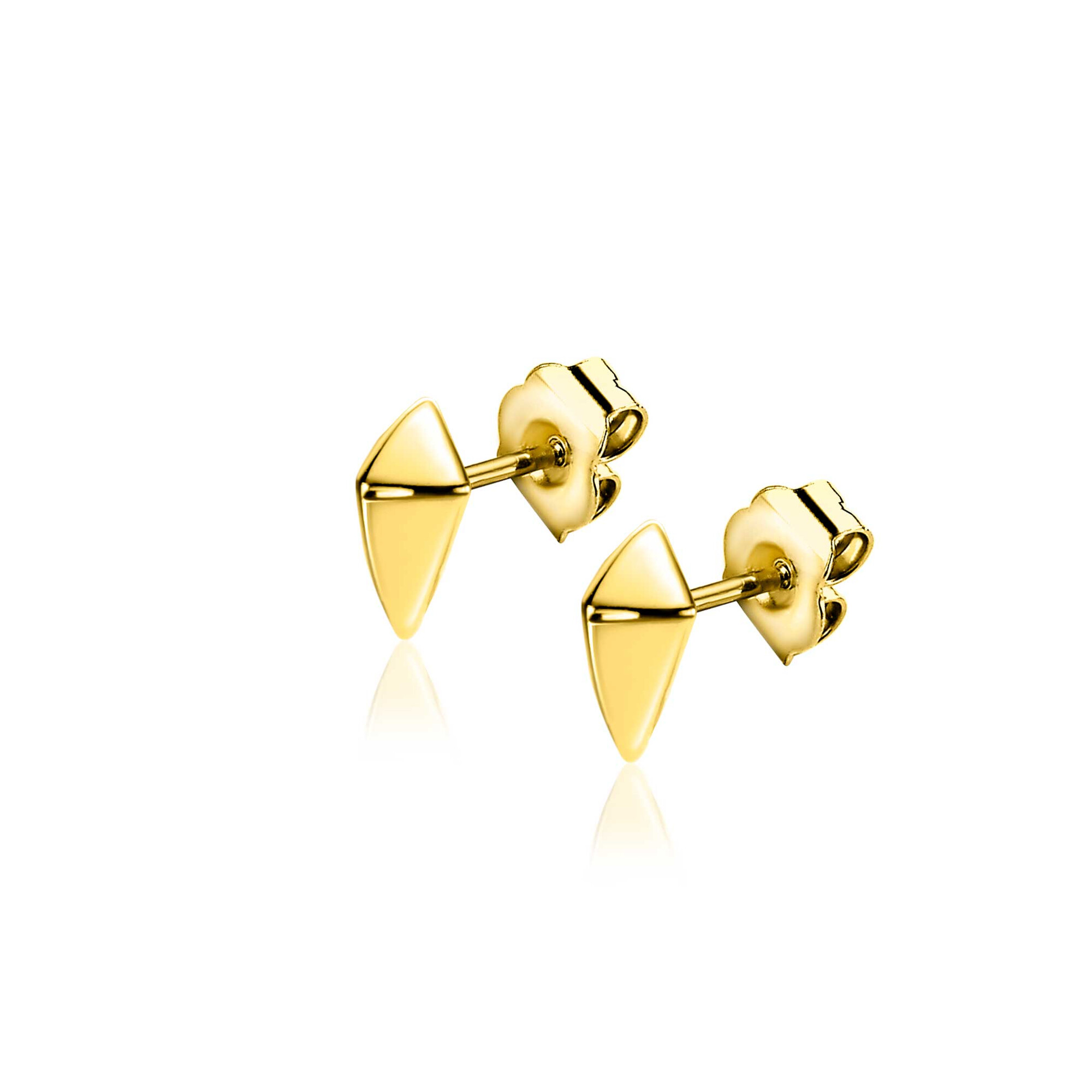 7mm ZINZI Gold Plated Sterling Silver Stud Earrings Diamond-shape ZIO2503G