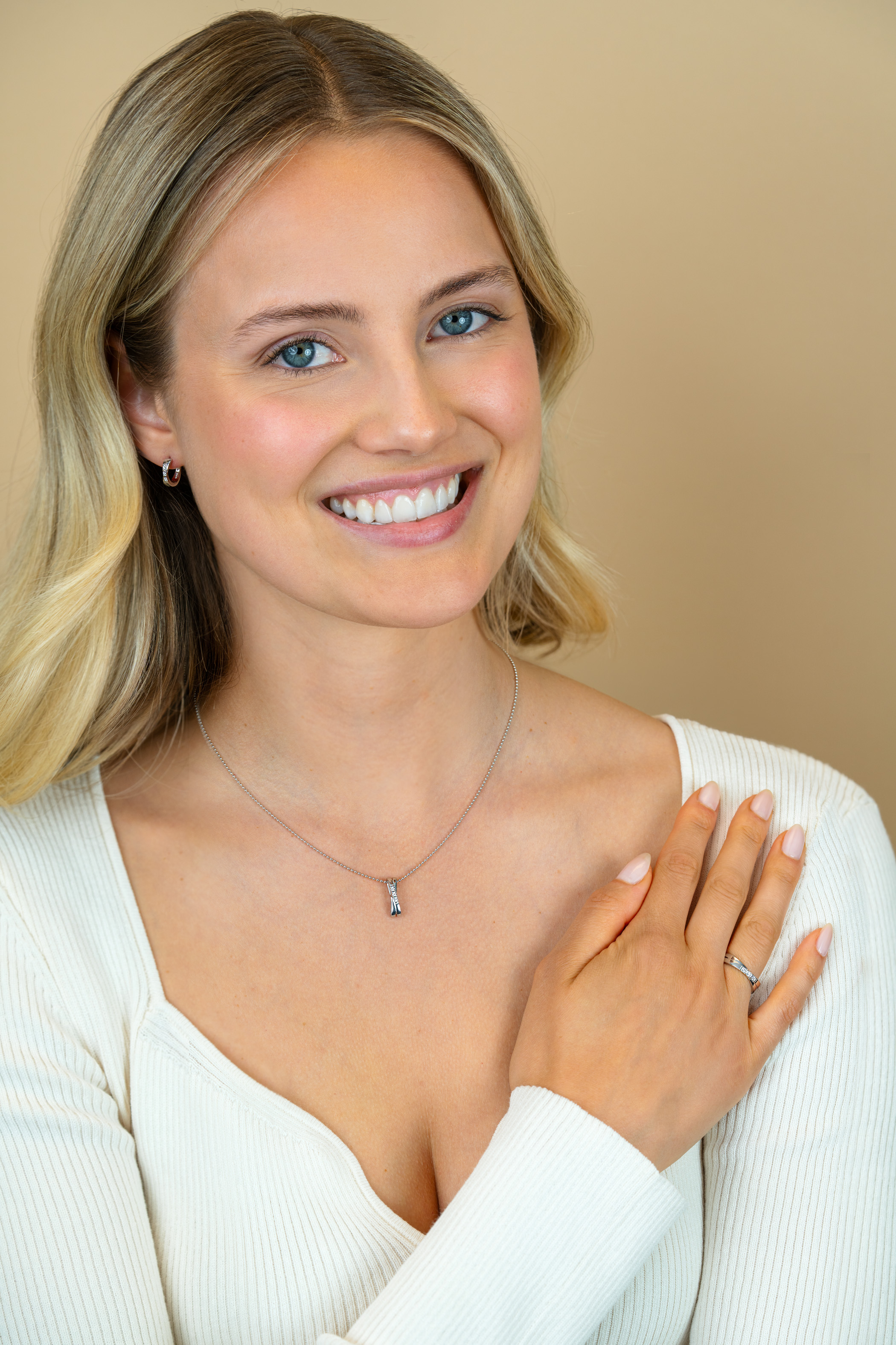 16mm ZINZI Sterling Silver Pendant Crossover White ZIH2039