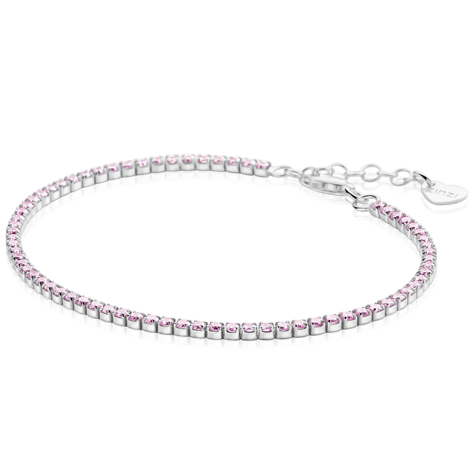 ZINZI zlv. tennisarmband met rose zirc.2.1mm