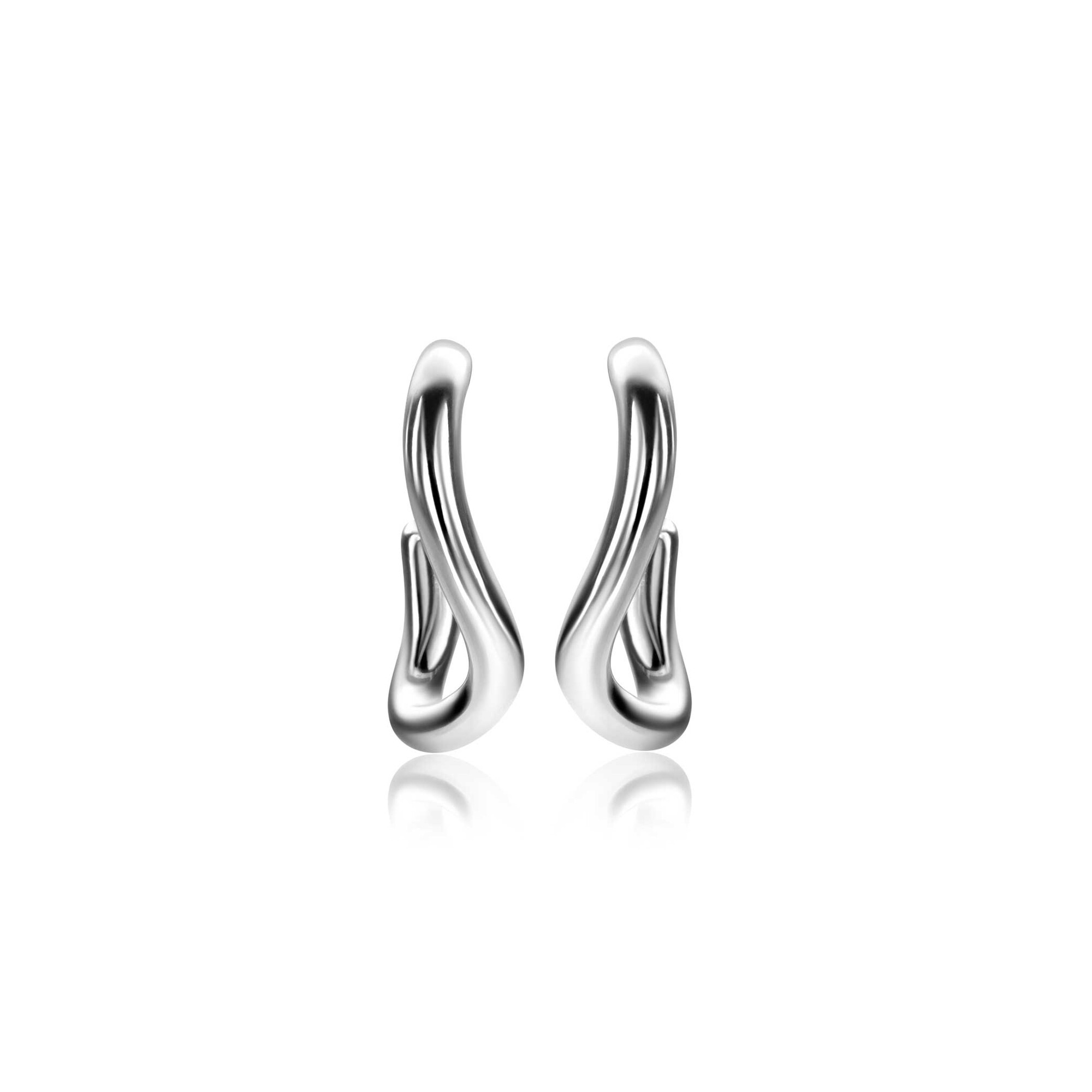 16mm ZINZI silver smooth organic-shaped stud earrings ZIO2656
