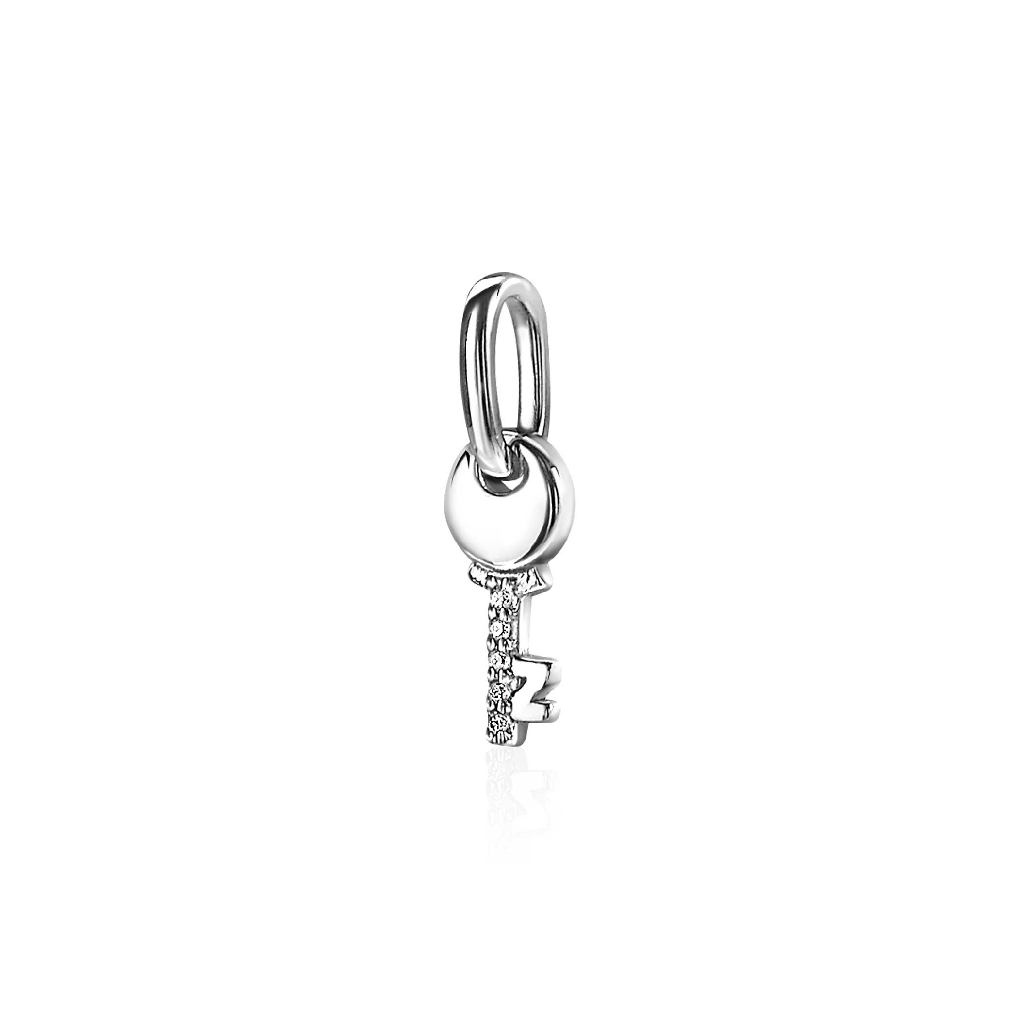 ZINZI Sterling Silver Pendant Key White ZIH2081