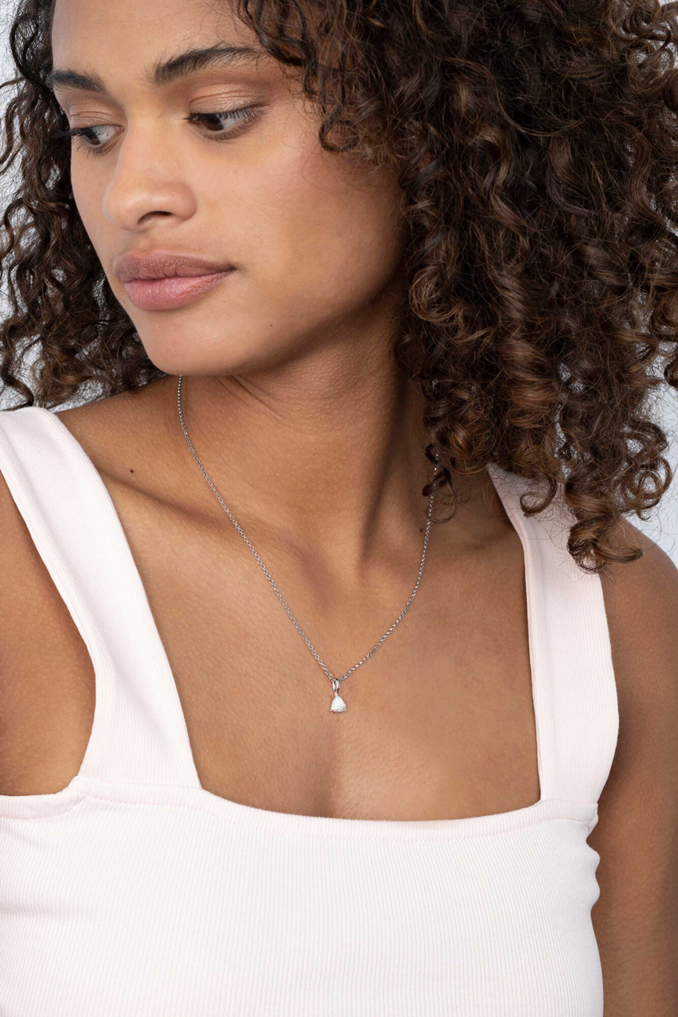 ZINZI Sterling Silver Pendant Triangle White ZIH2075