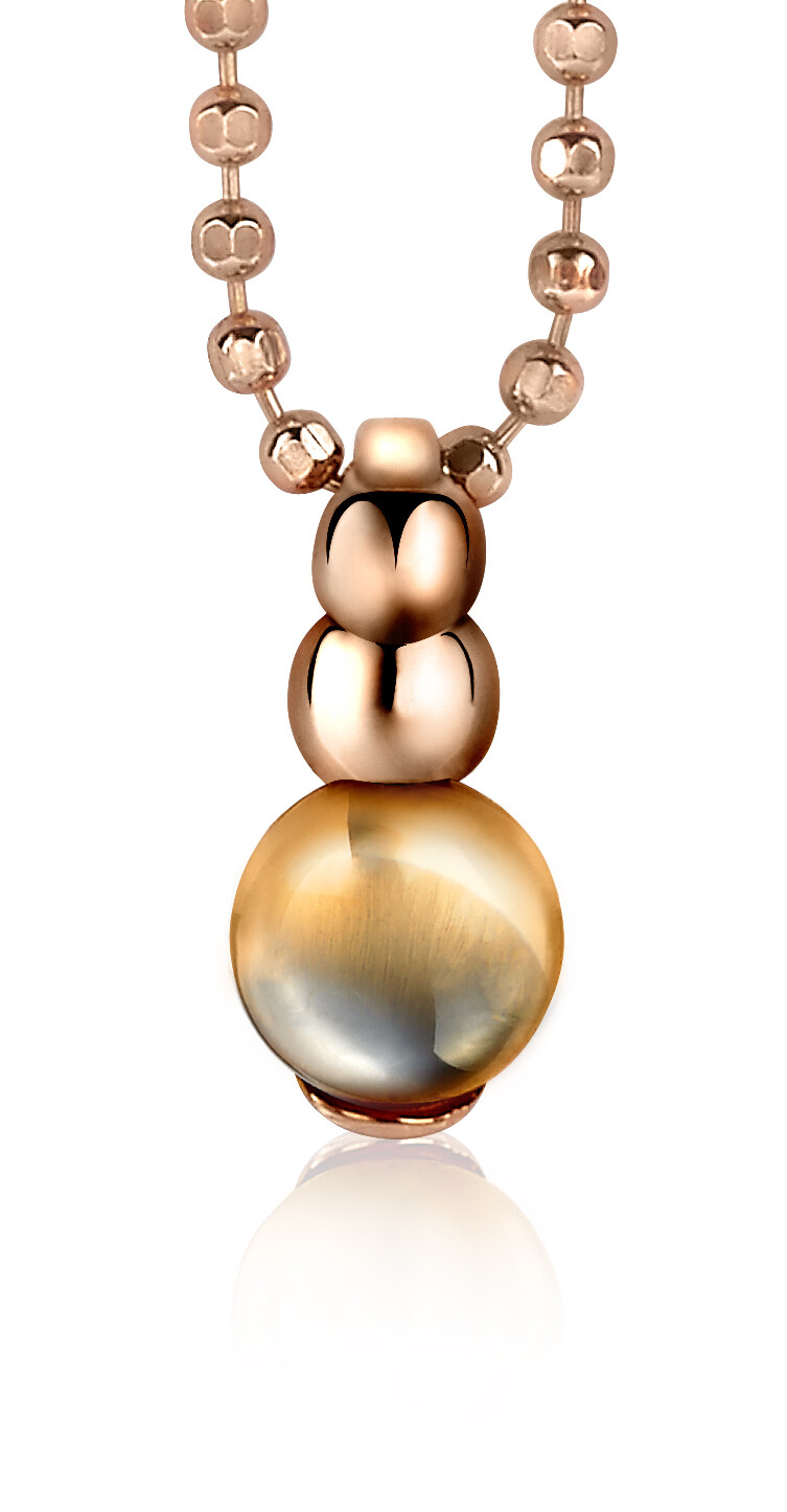 ZINZI Rose Gold Plated Sterling Silver Round Pendant Champagne ZIH1112C