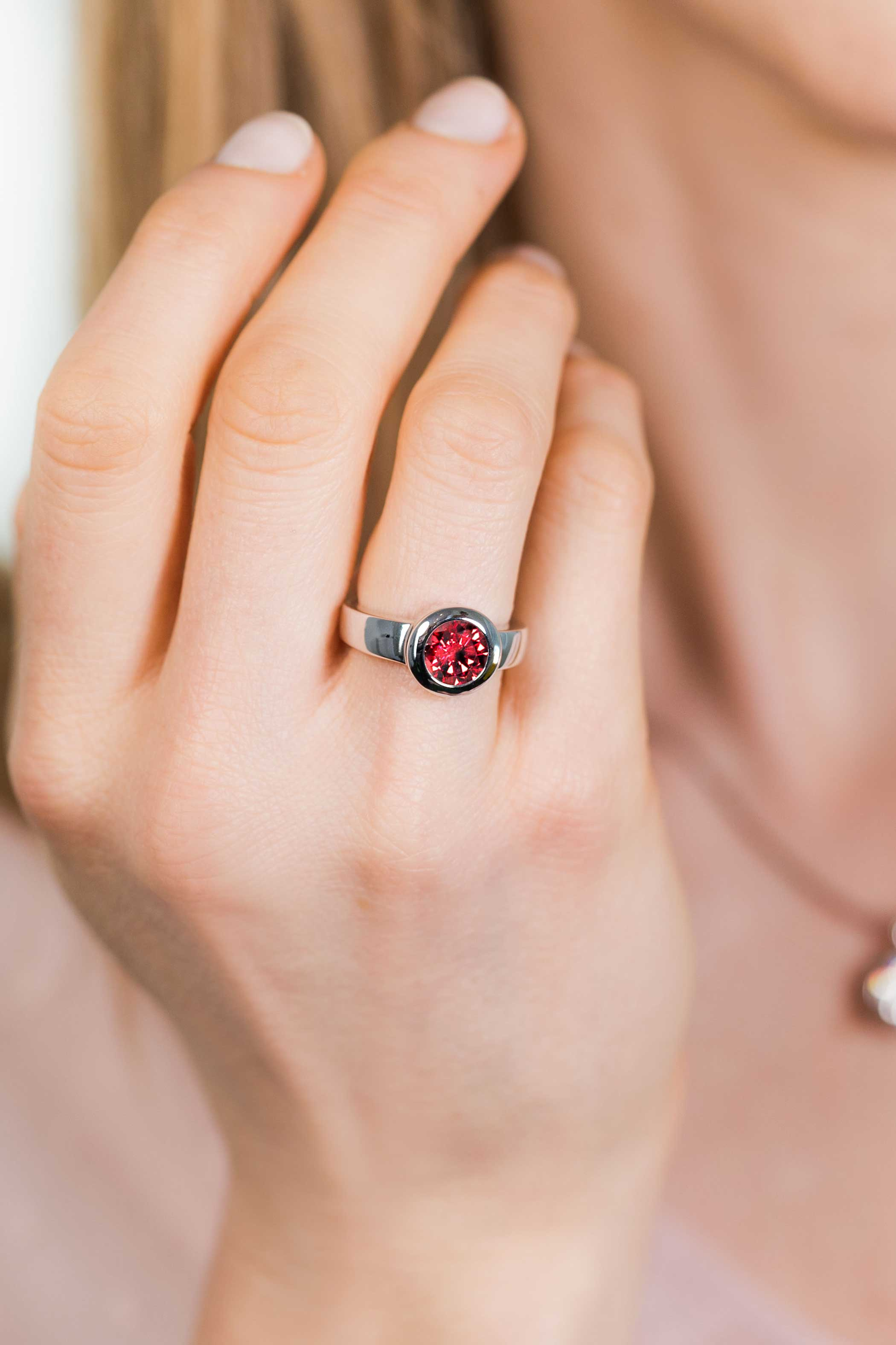 ZINZI Sterling Silver Exchangeable Ring Round ZIR1