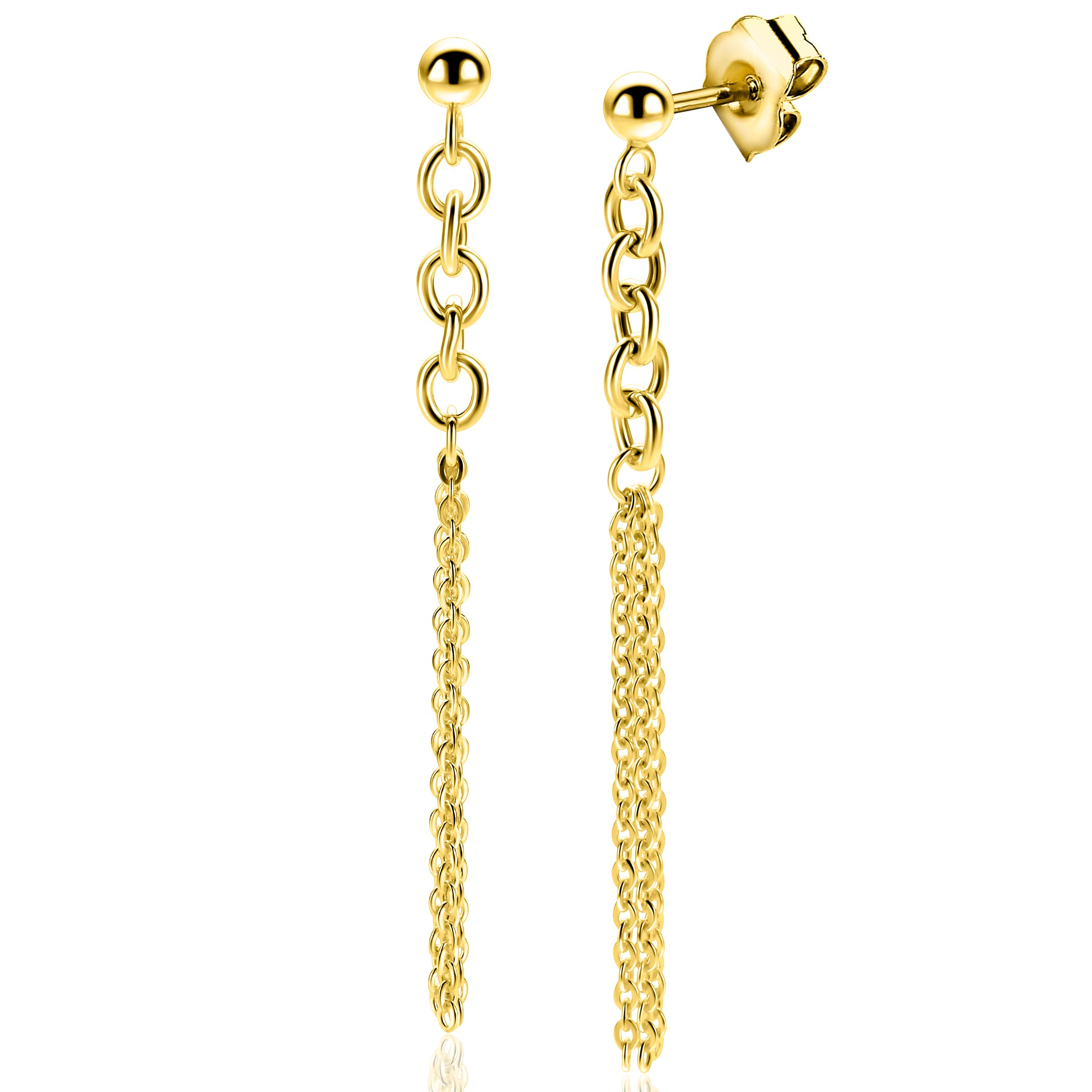 ZINZI zlv. oorstekers gg.verg. ovale schakels lang