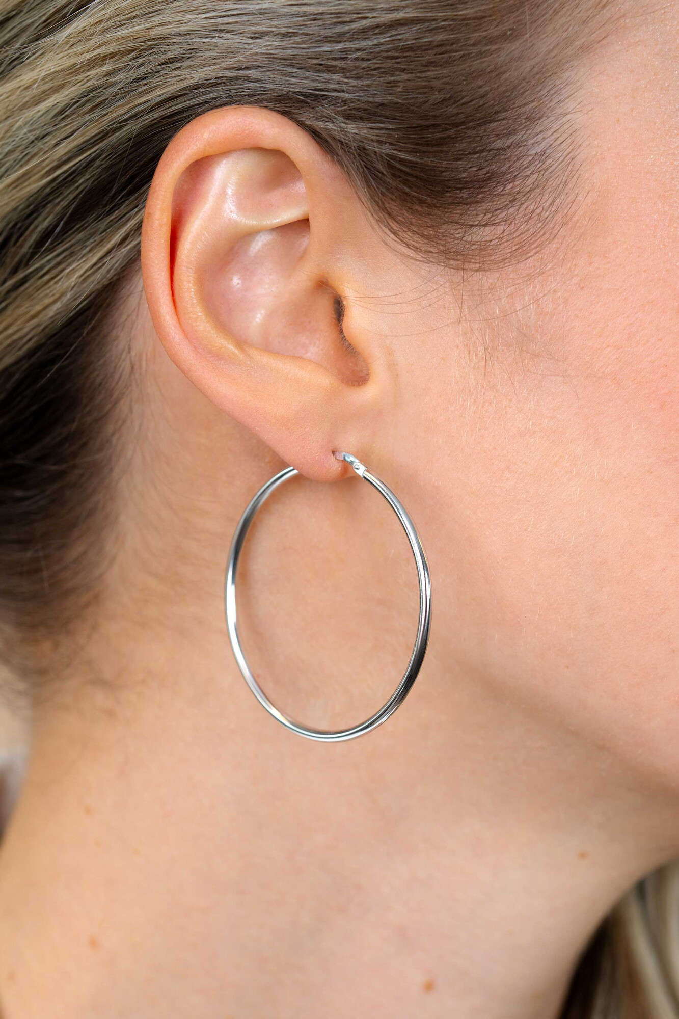 45mm ZINZI Sterling Silver Hoop Earrings 45x2mm ZIO436