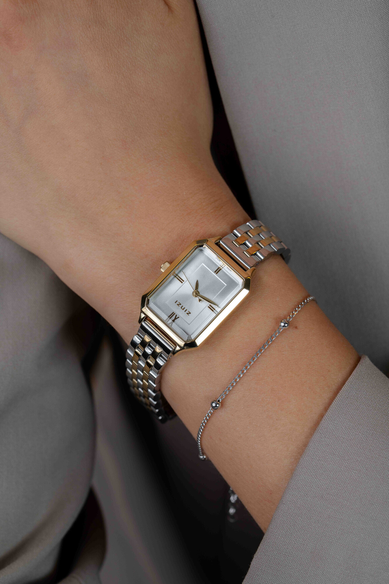ZINZI Allure Watch 30mm Silver Colored Dial Gold Colored Case and Stainless Steel Bicolor Band ZIW2533