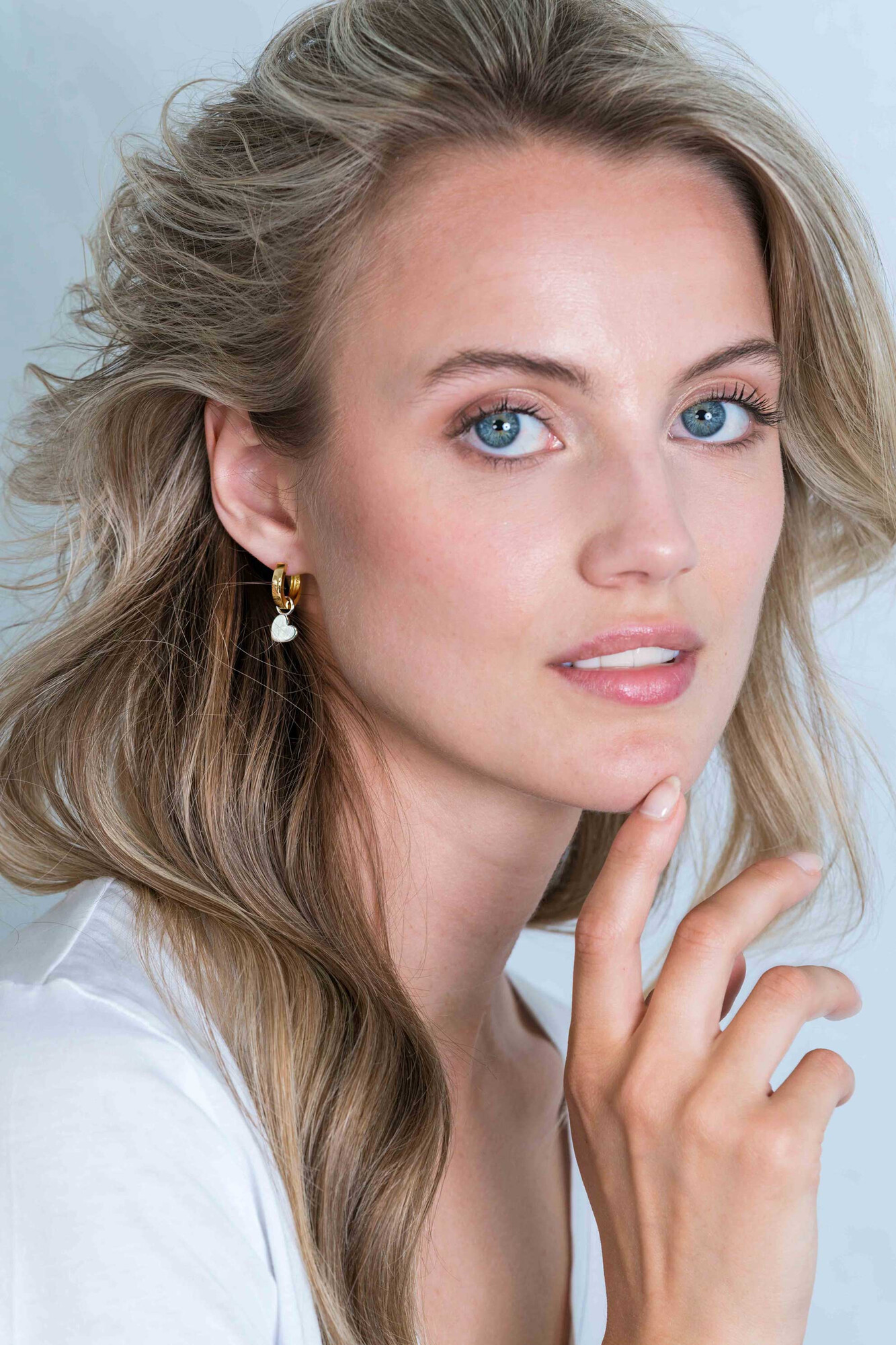 ZINZI Sterling Silver Earrings Pendants Heart 8mm ZICH1826 (excl. hoop earrings)