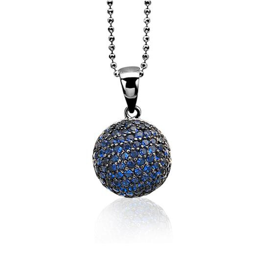 ZINZI Sterling Silver Round Pendant Blue ZIH915B