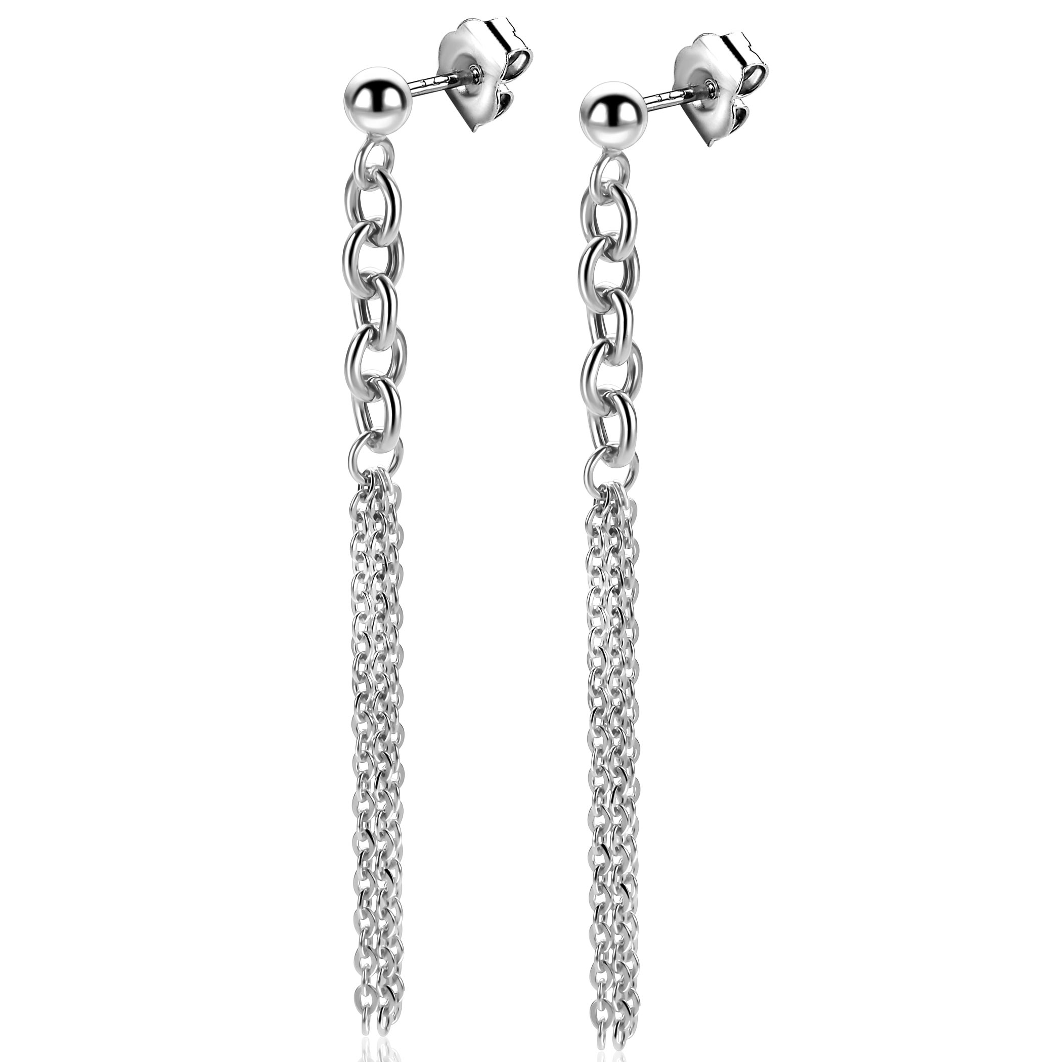 ZINZI zlv. oorstekers ovale schakels lang