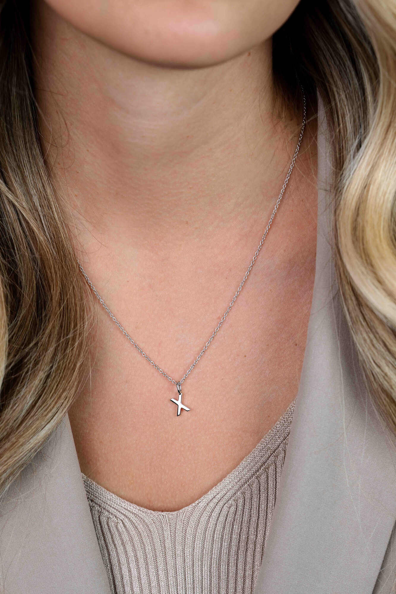 ZINZI Sterling Silver Letter Pendant X ZIH2140X