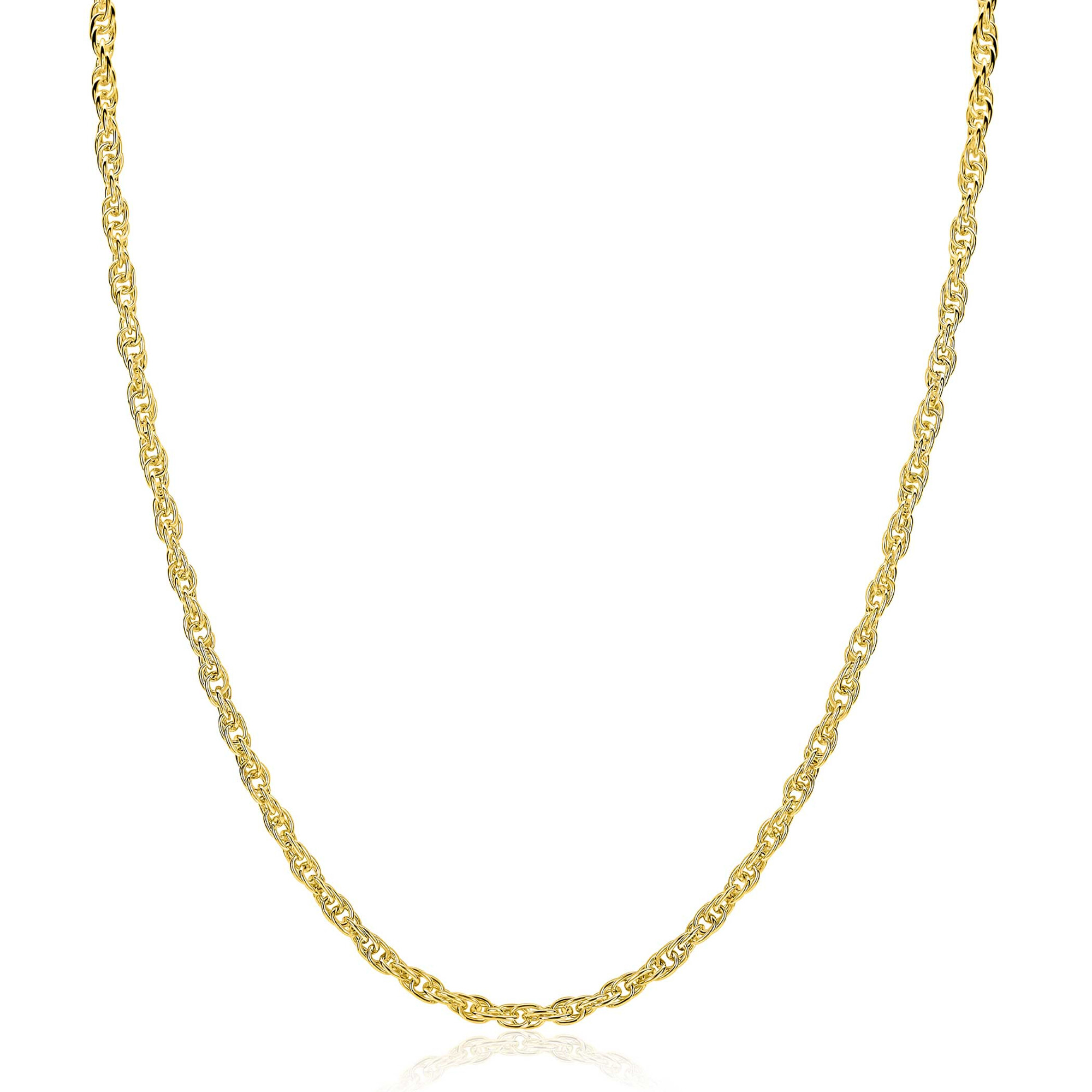 ZINZI zlv. collier gg.verg. fantasie koord 42+3cm