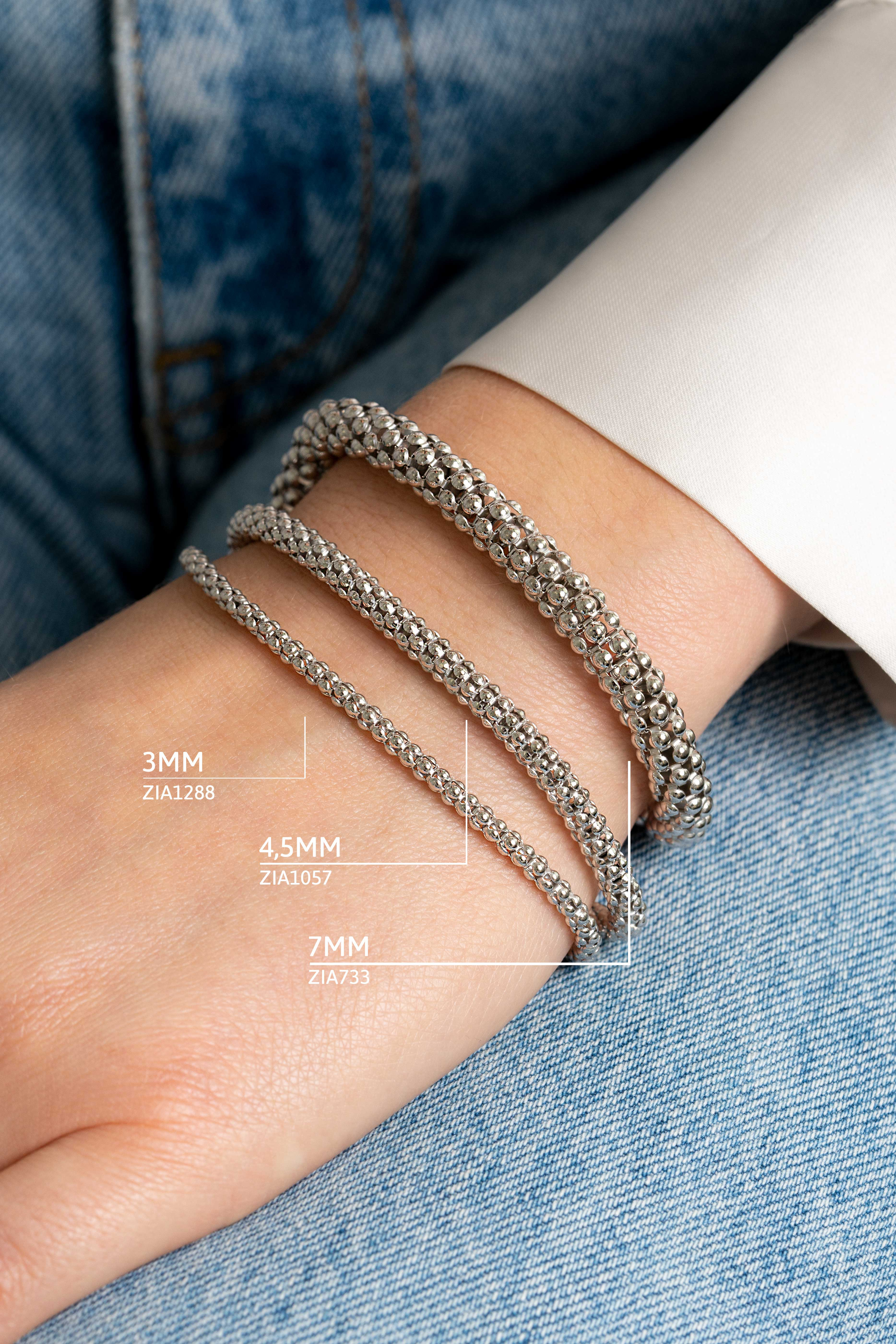 ZINZI Sterling Silver Chain Bracelet 19cm ZIA1057