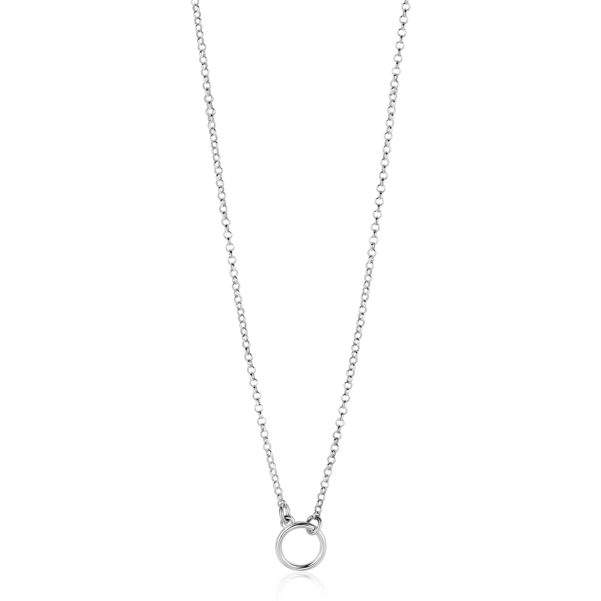 ZINZI Sterling Silver Necklace with Open Circle 40-45cm ZIC2523