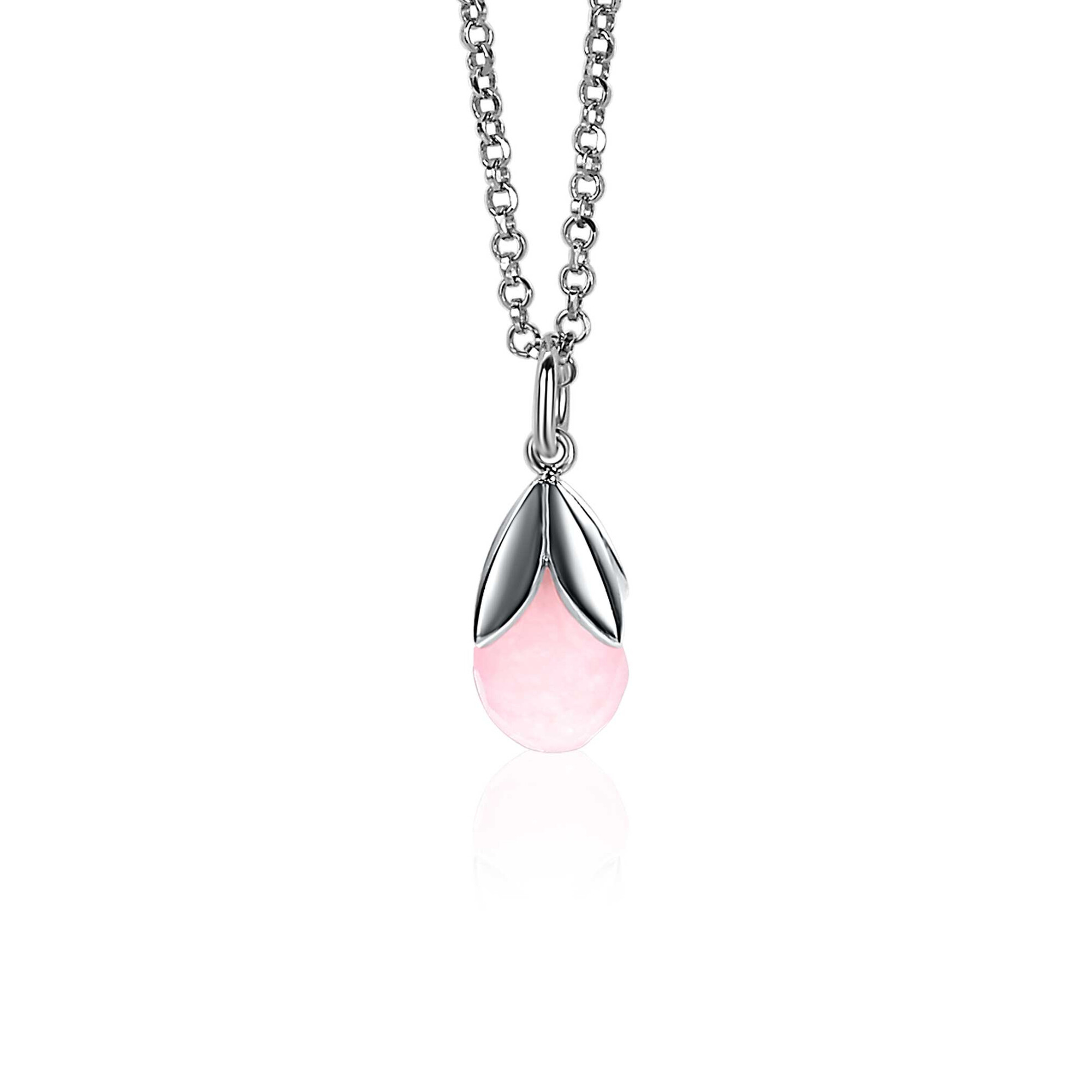 ZINZI Sterling Silver Drop Pendant Pink ZIH1877R
