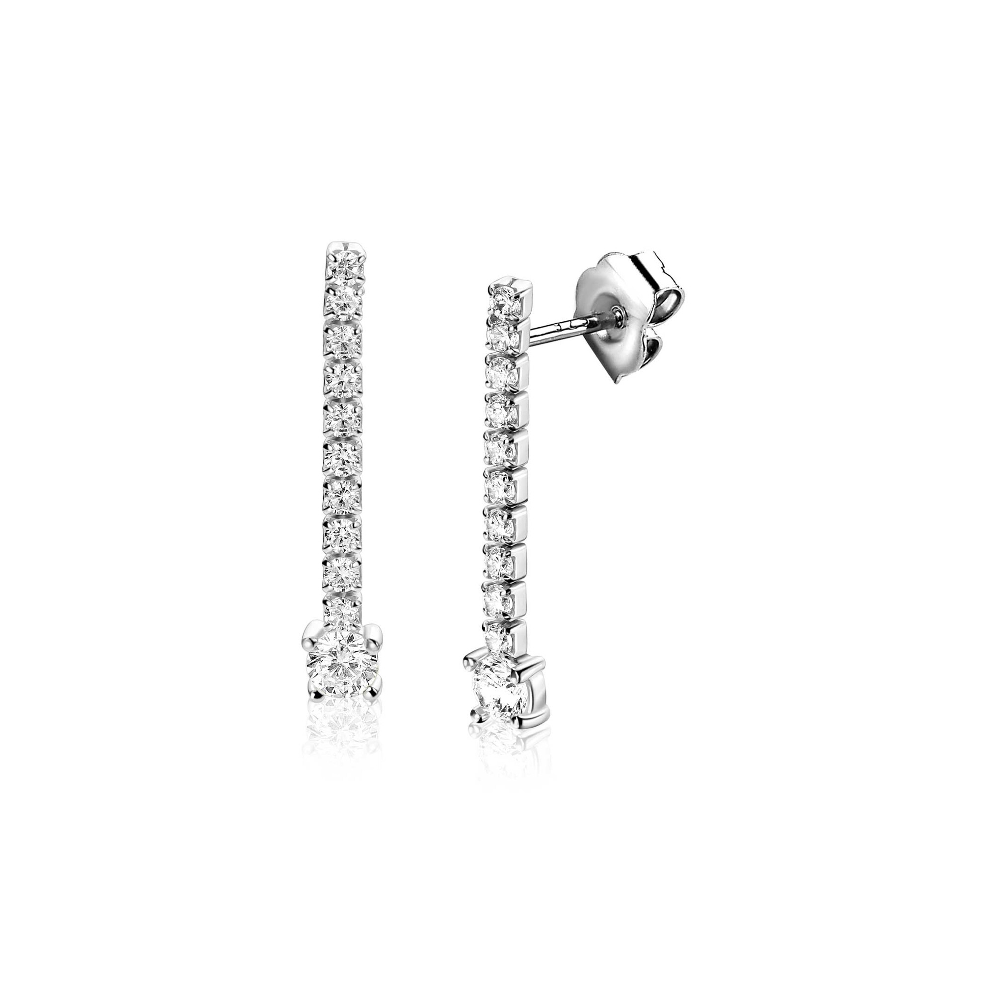 ZINZI zlv. oorstekers rijzetting zirconia's 26.5mm