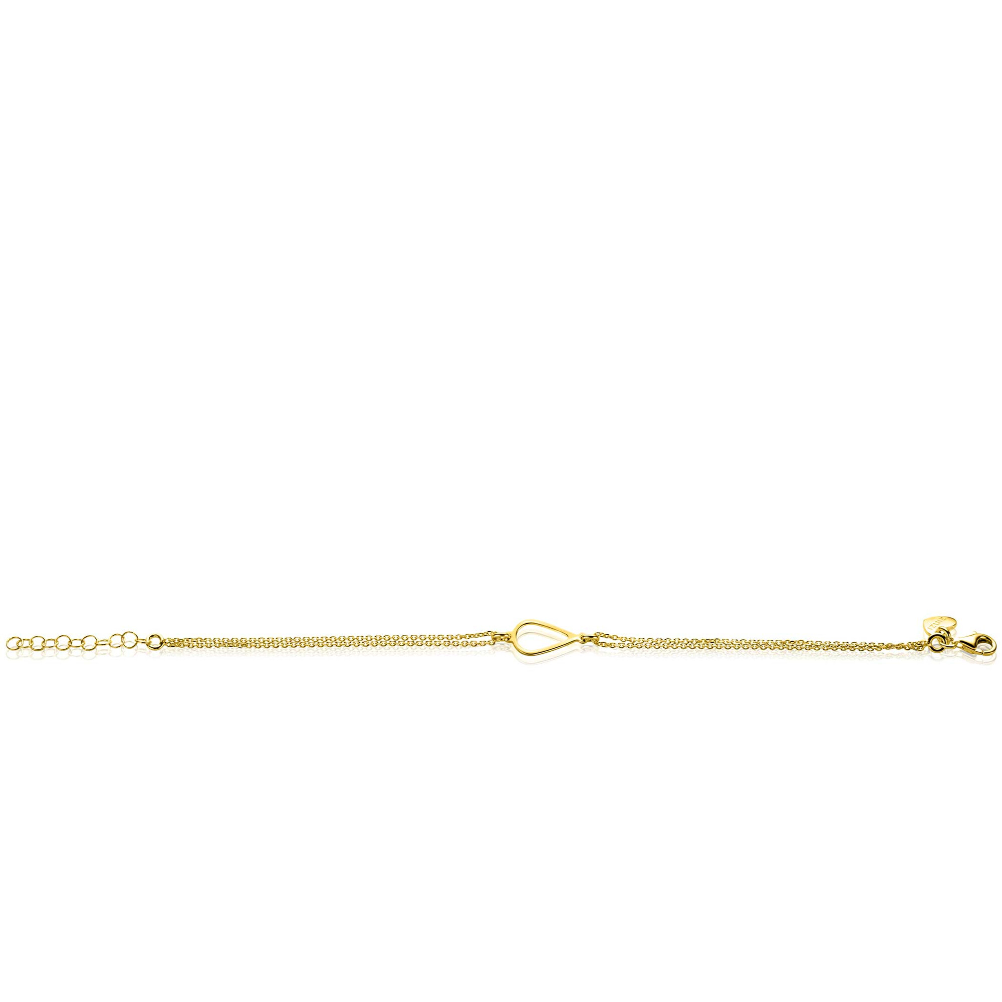 ZINZI gold-plated silver multi-look bracelet with open teardrop shape, 17-19cm, ZIA-BF111