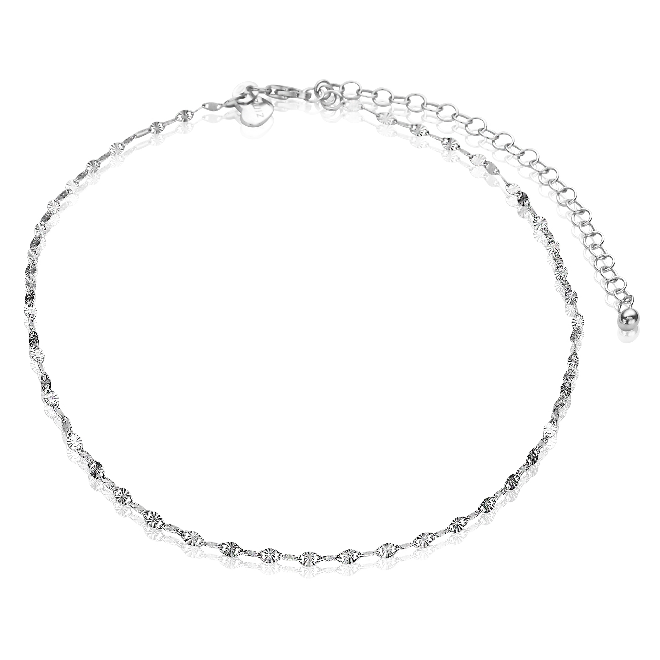 ZINZI Sterling Silver Fantasy Anklet Twisted 23+4cm ZIE1458