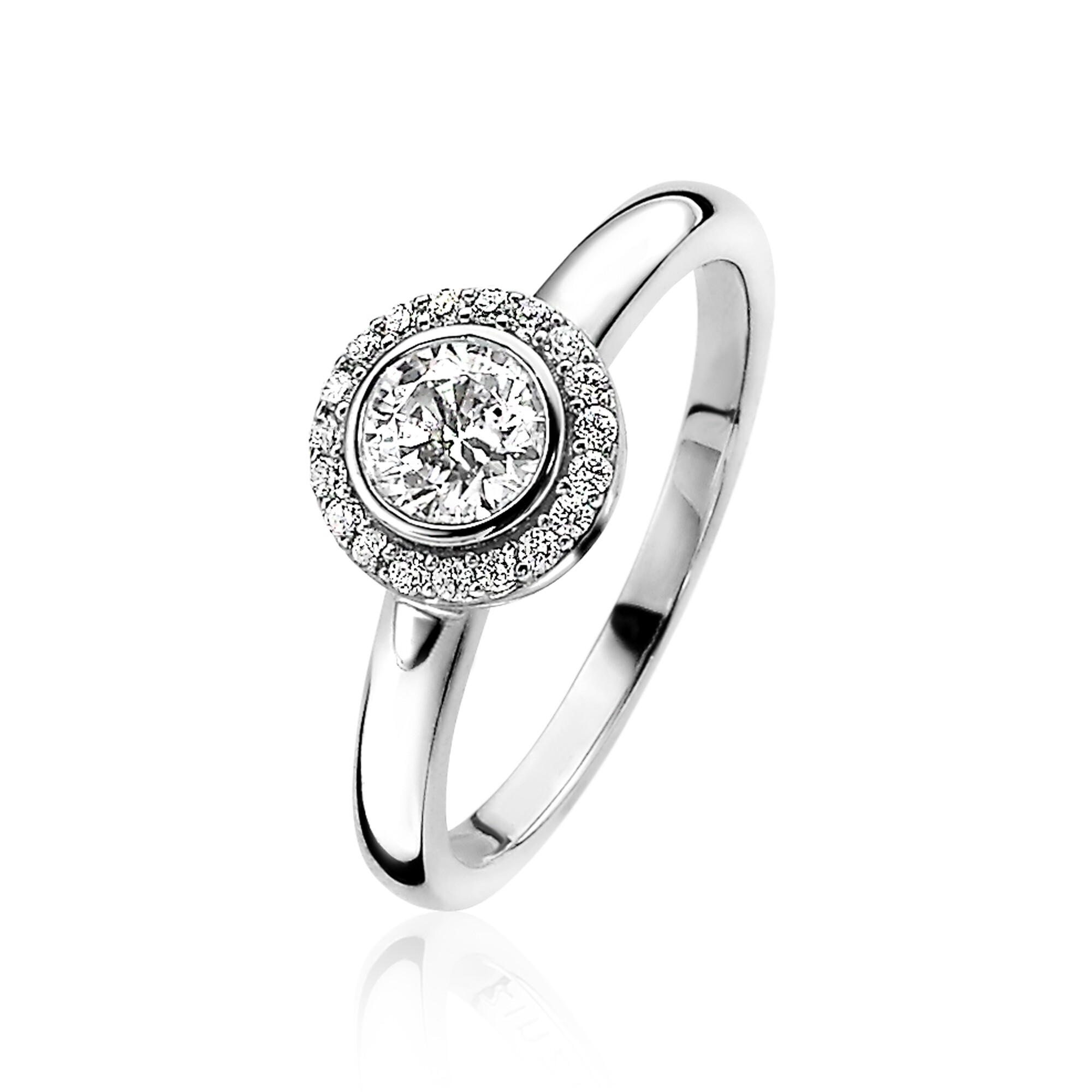 ZINZI Sterling Silver Stackable Ring Round White ZIR1392