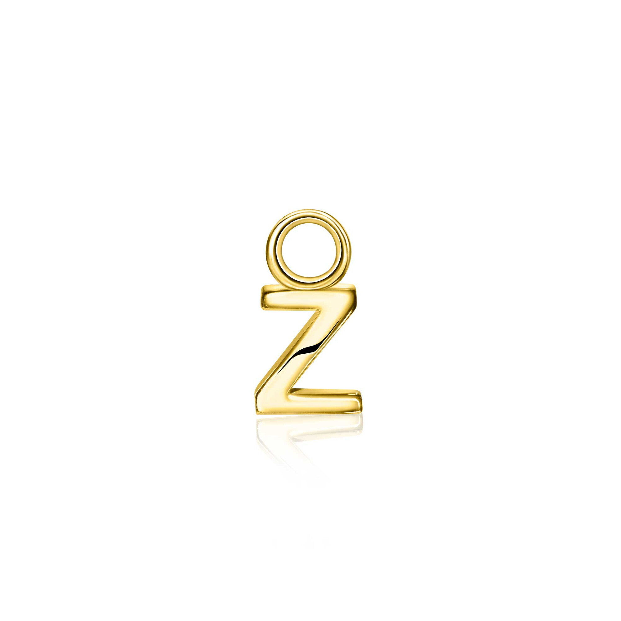 ZINZI Gold Plated Letter Earrings Pendant Z price per piece ZICH2145Z (excl. hoop earrings)