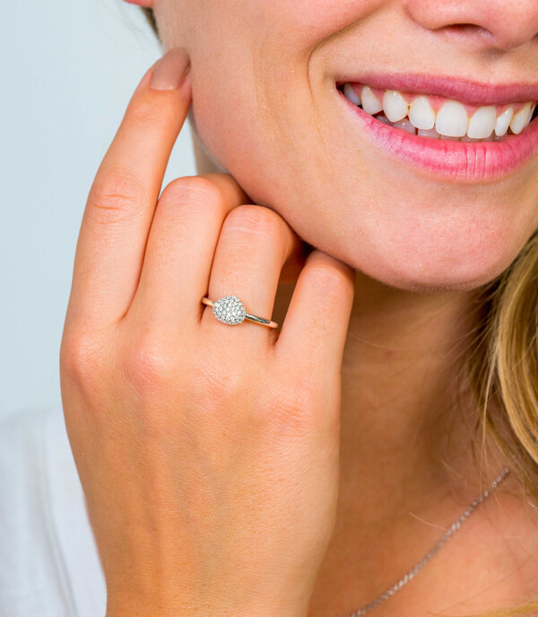 ZINZI Sterling Silver Ring Triangle White ZIR1786