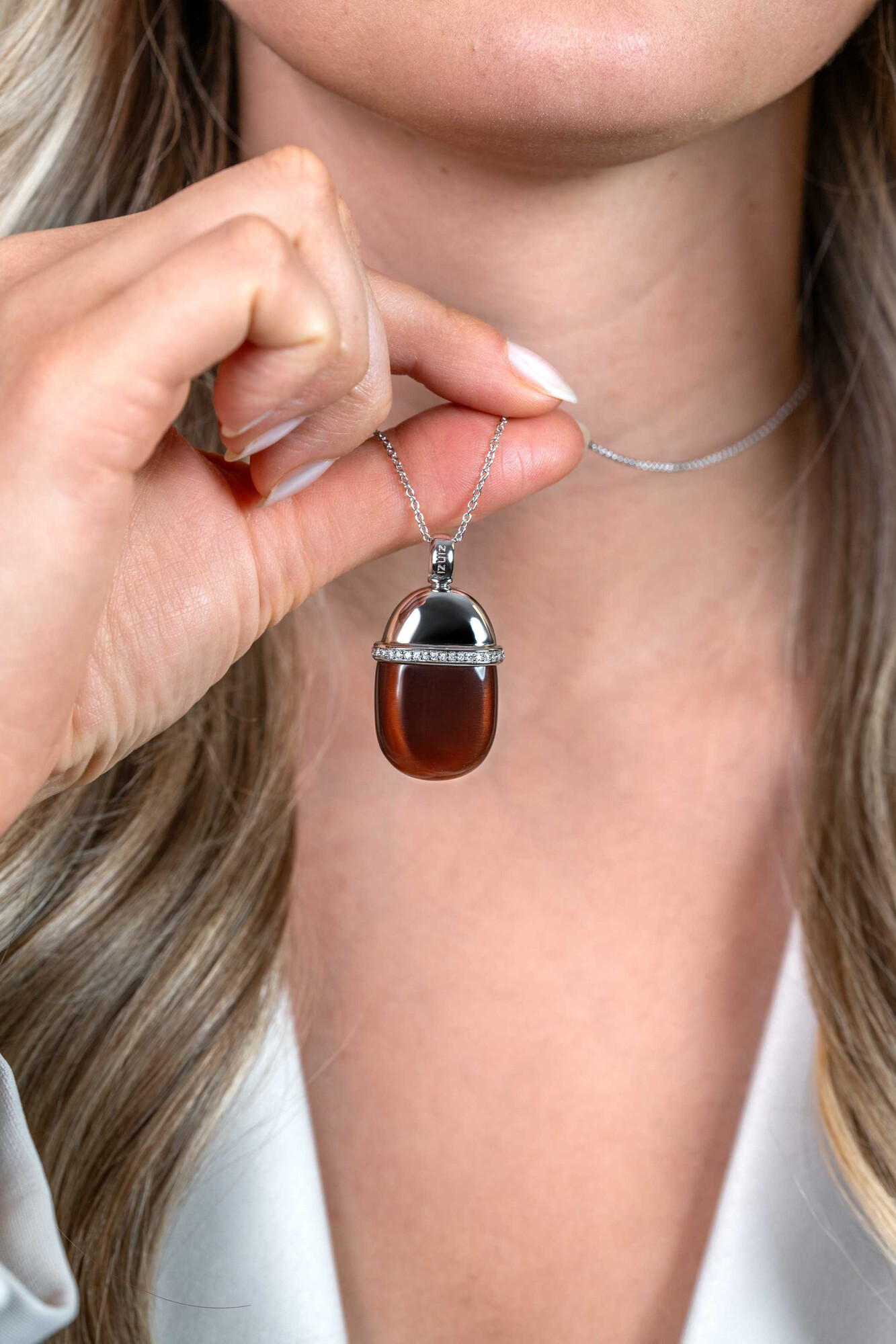 ZINZI Sterling Silver Pendant Brown ZIH794C