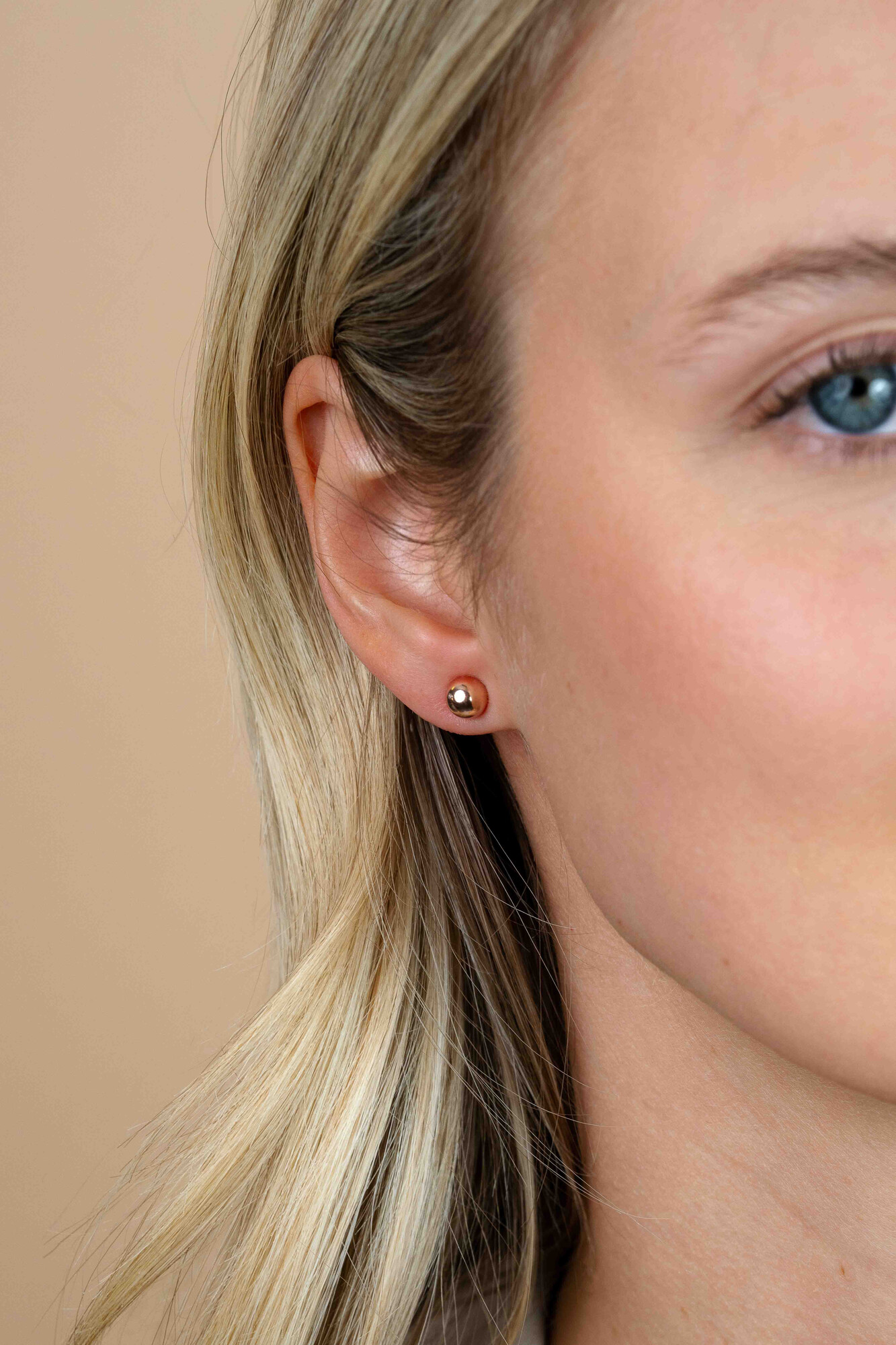 5mm ZINZI Rose Gold Plated Sterling Silver Stud Earrings Bead ZIO807R