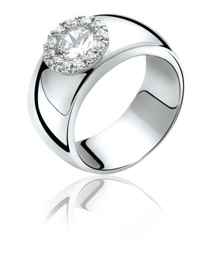 ZINZI Sterling Silver Ring White ZIR665
