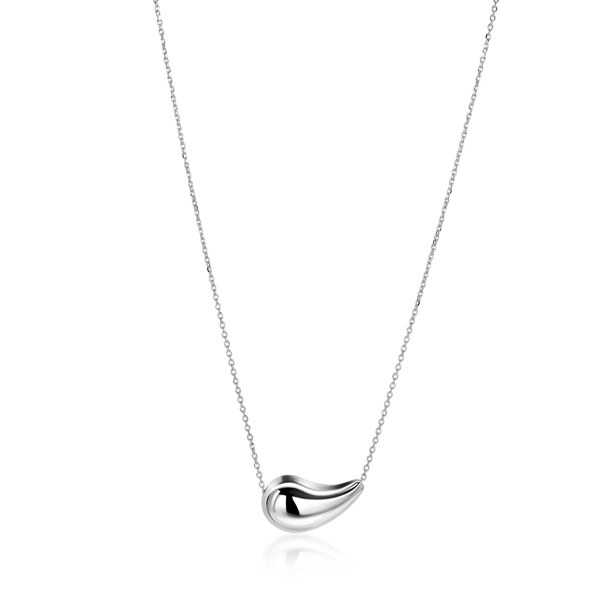 ZINZI silver necklace with horizontal teardrop-shaped pendant 40-45 cm ZIC2589