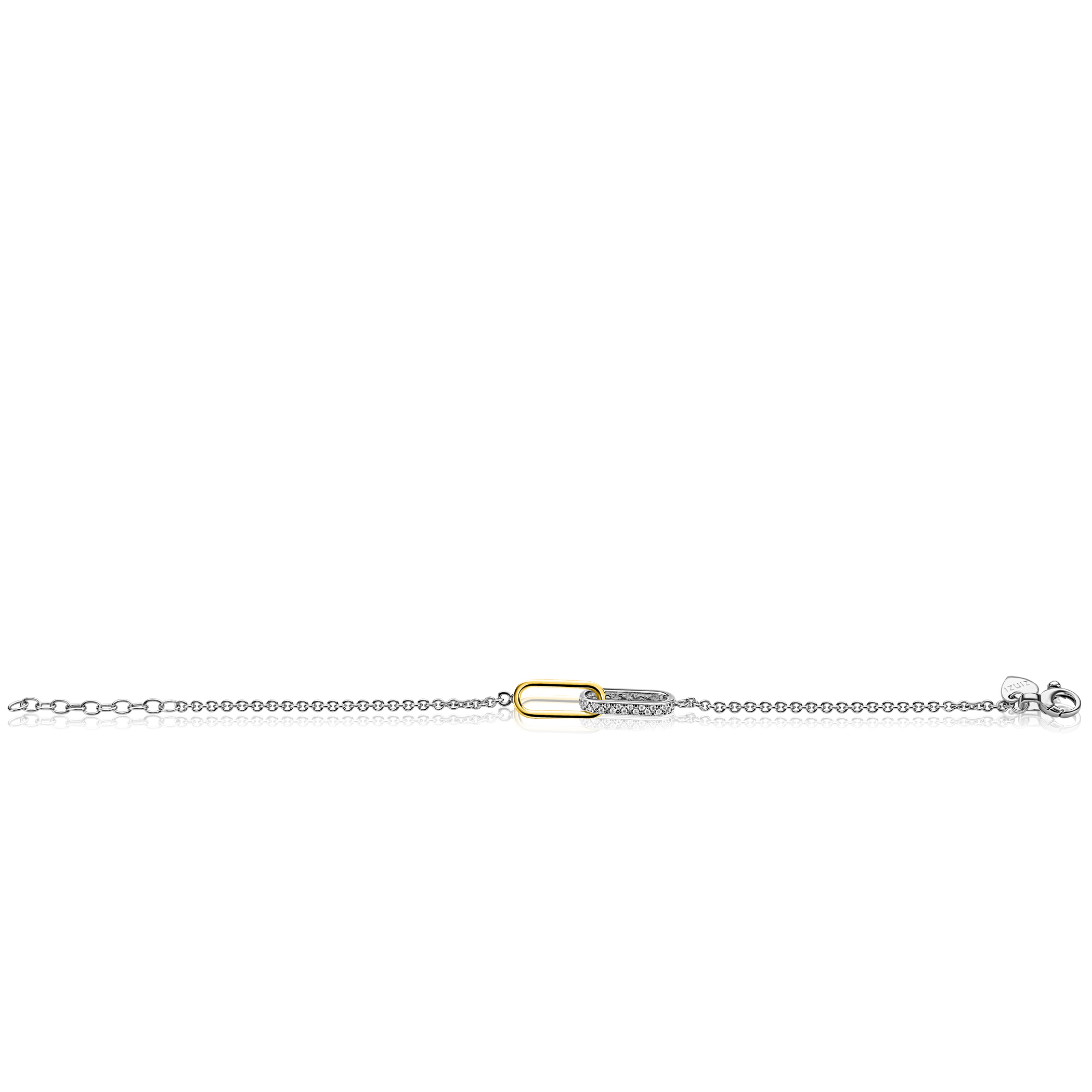 ZINZI zlv.armband bic.met verbonden schakels 1xzirc.