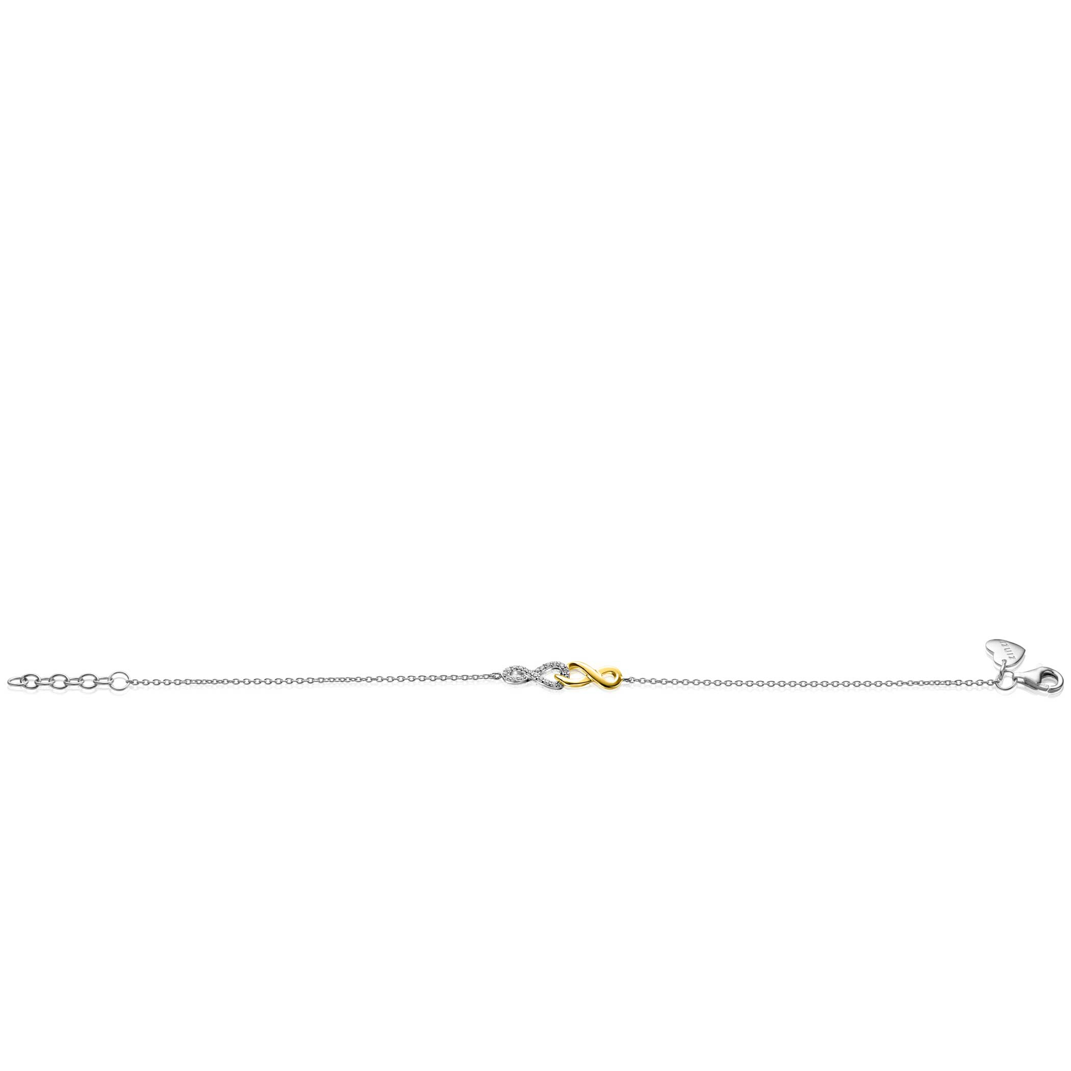 ZINZI silver fantasy bracelet with interconnected Infinity symbols 17-19cm ZIA2649