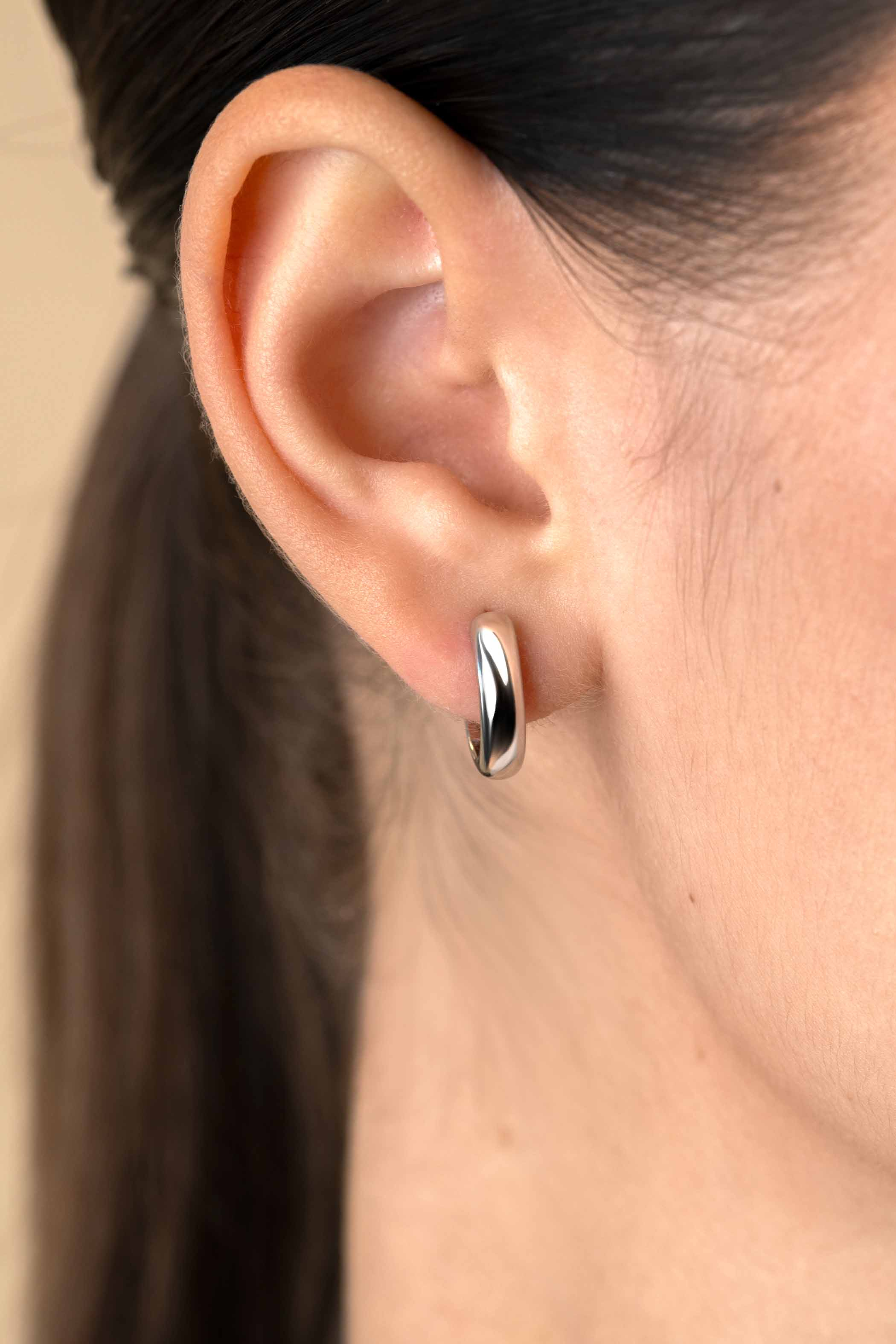 15mm ZINZI Sterling Silver Hoop Earrings tube width 4mm ZIO2565