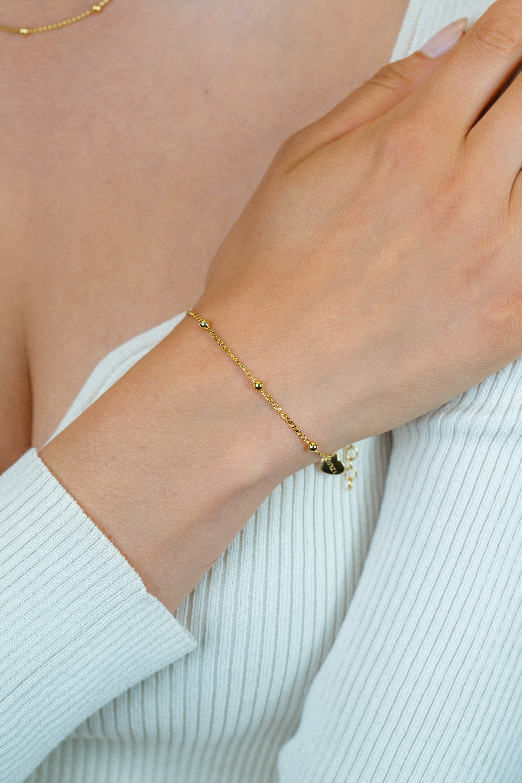 ZINZI zlv. armband gg.verg. gourmet en bolletjes