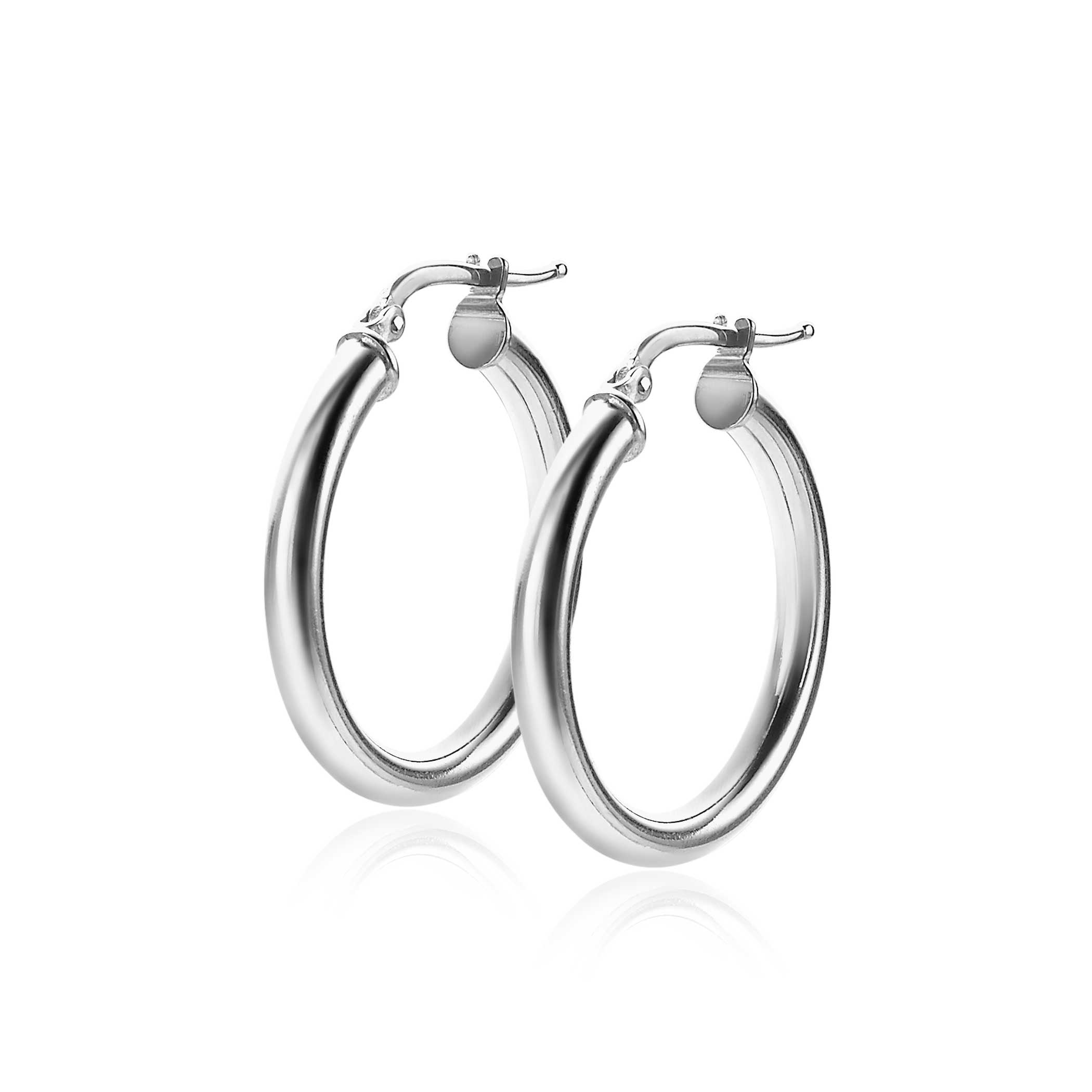 26mm ZINZI Sterling Silver Hoop Earrings 26x3mm ZIO2178