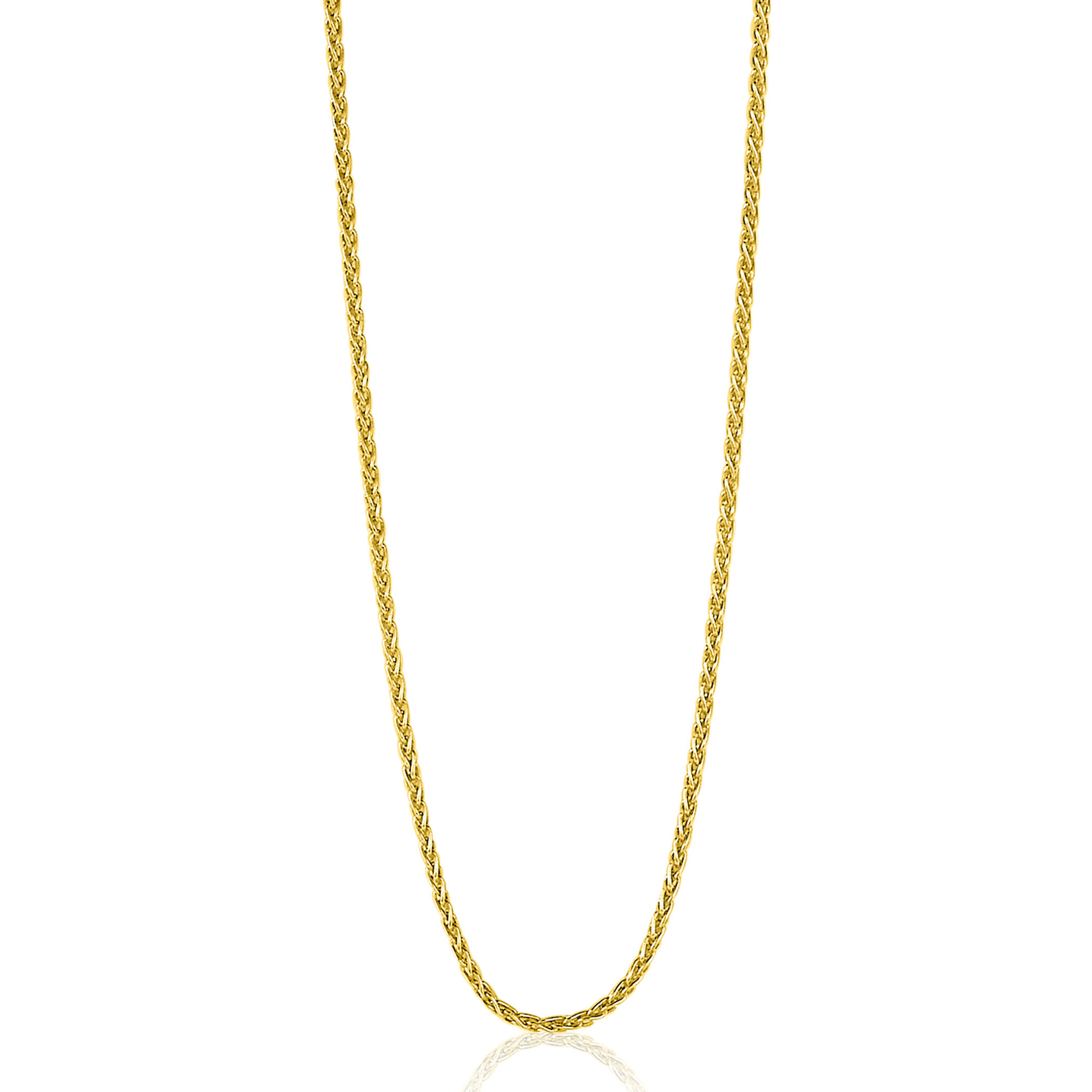 ZINZI zlv. palmier collier 70 cm geel verguld