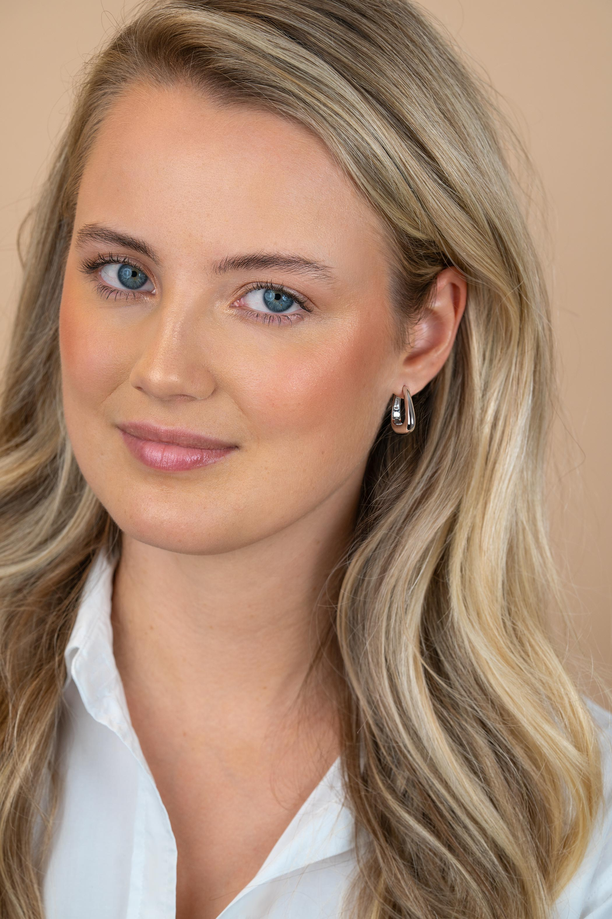 ZINZI zlv. klapcreolen rechthoek aflopend 21x5mm